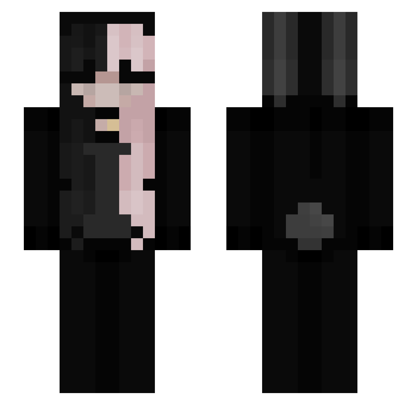 TheHeatYeeter Minecraft skin, front and back view