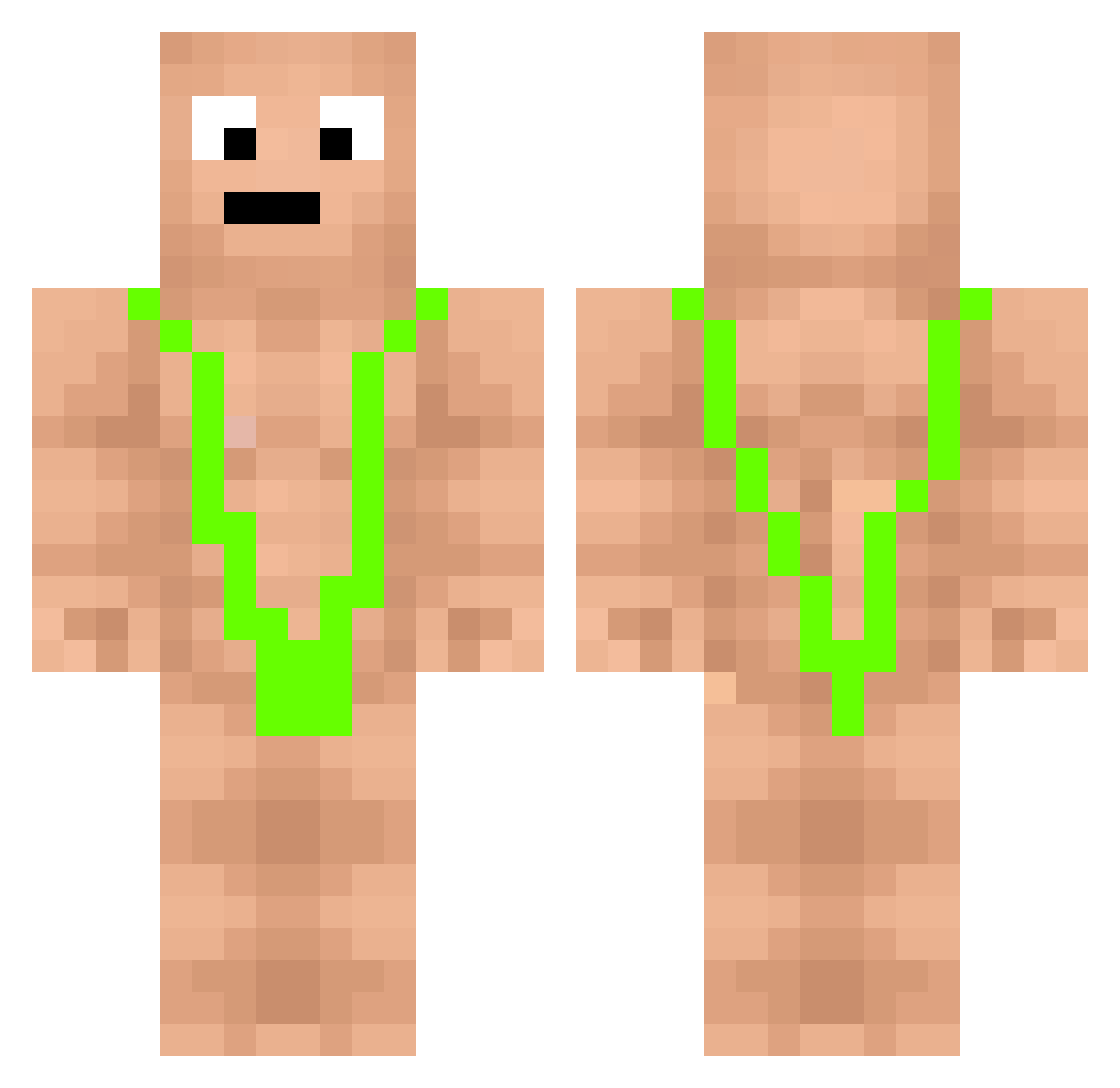 __x_man__ Minecraft skin, front and back view