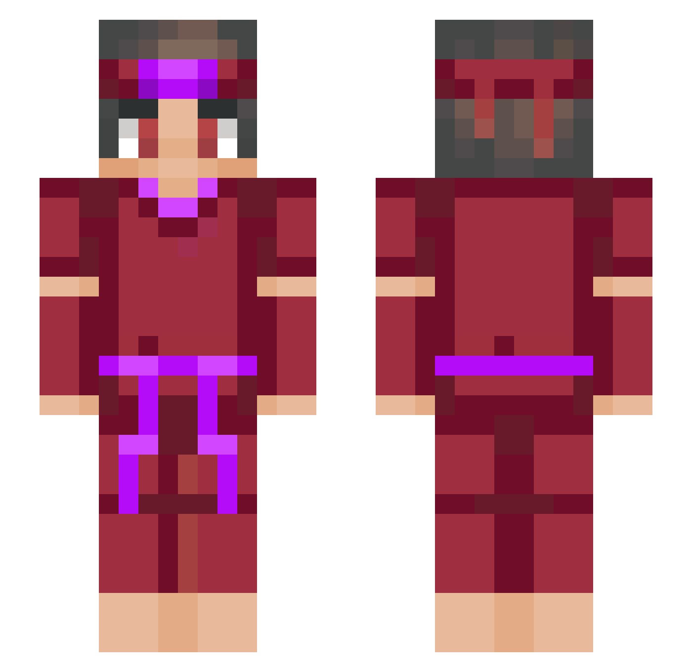 sigmaollie Minecraft skin, front and back view
