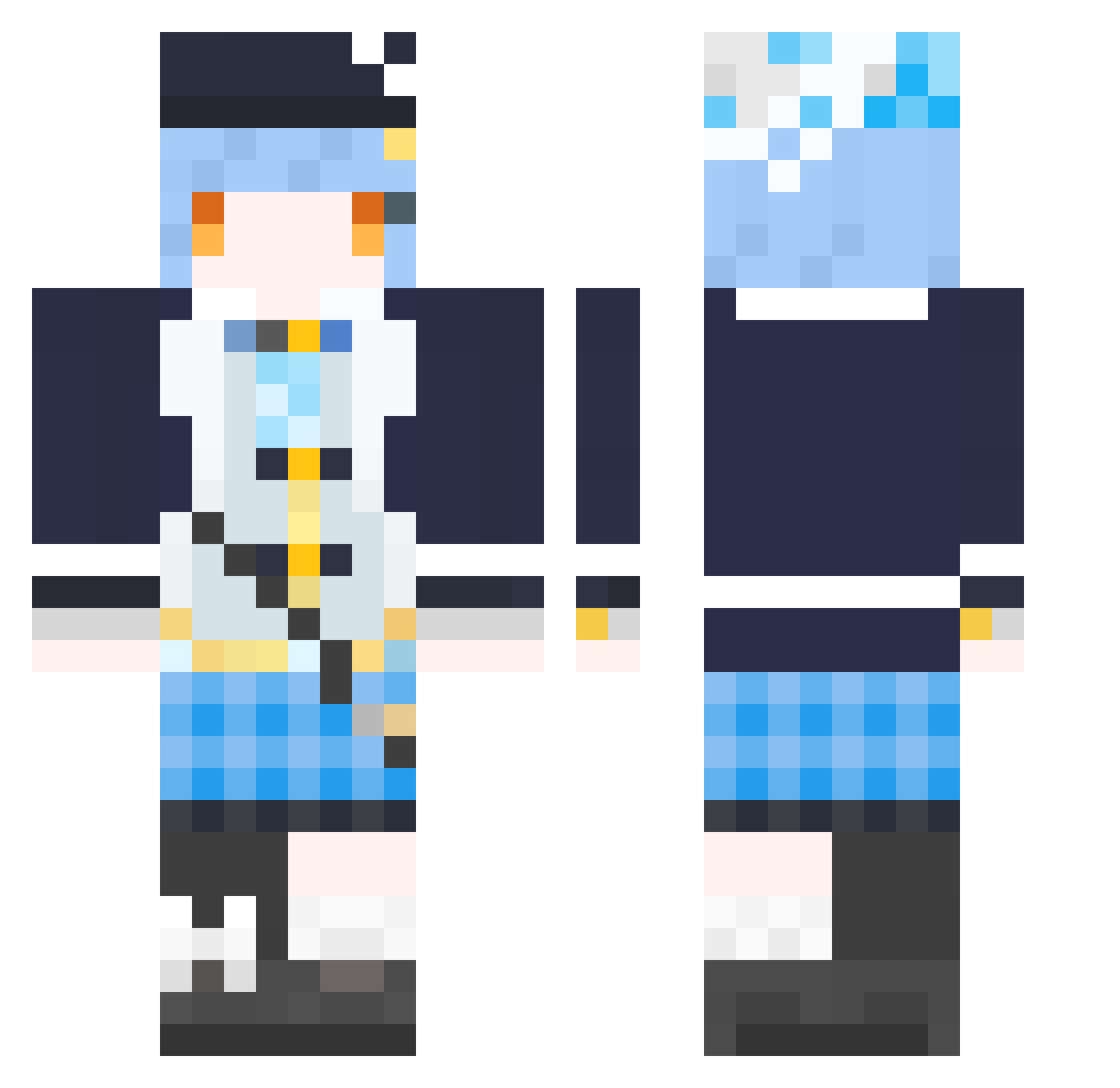 RaigetsuU Minecraft skin, front and back view
