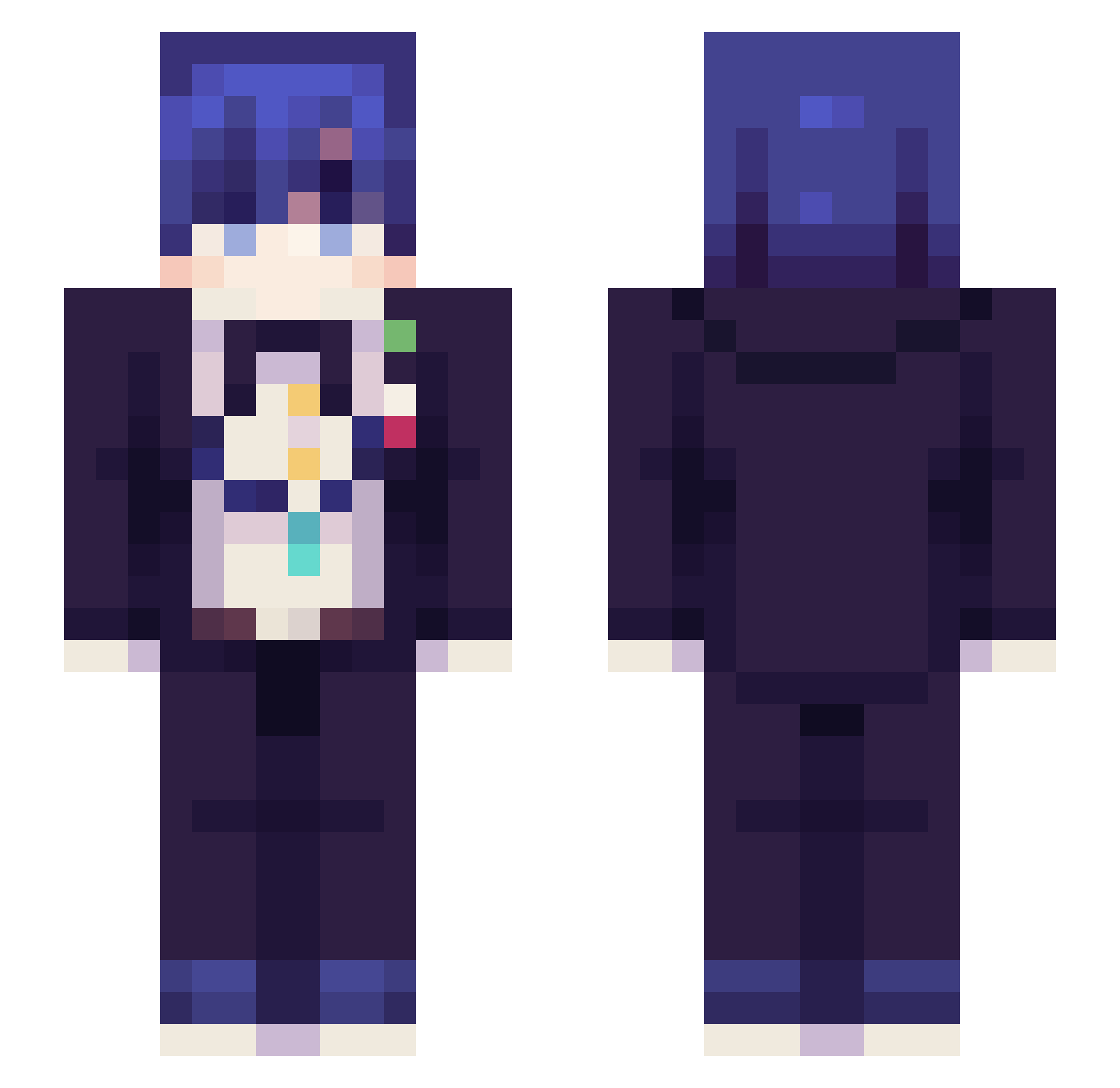 koulpi Minecraft skin, front and back view