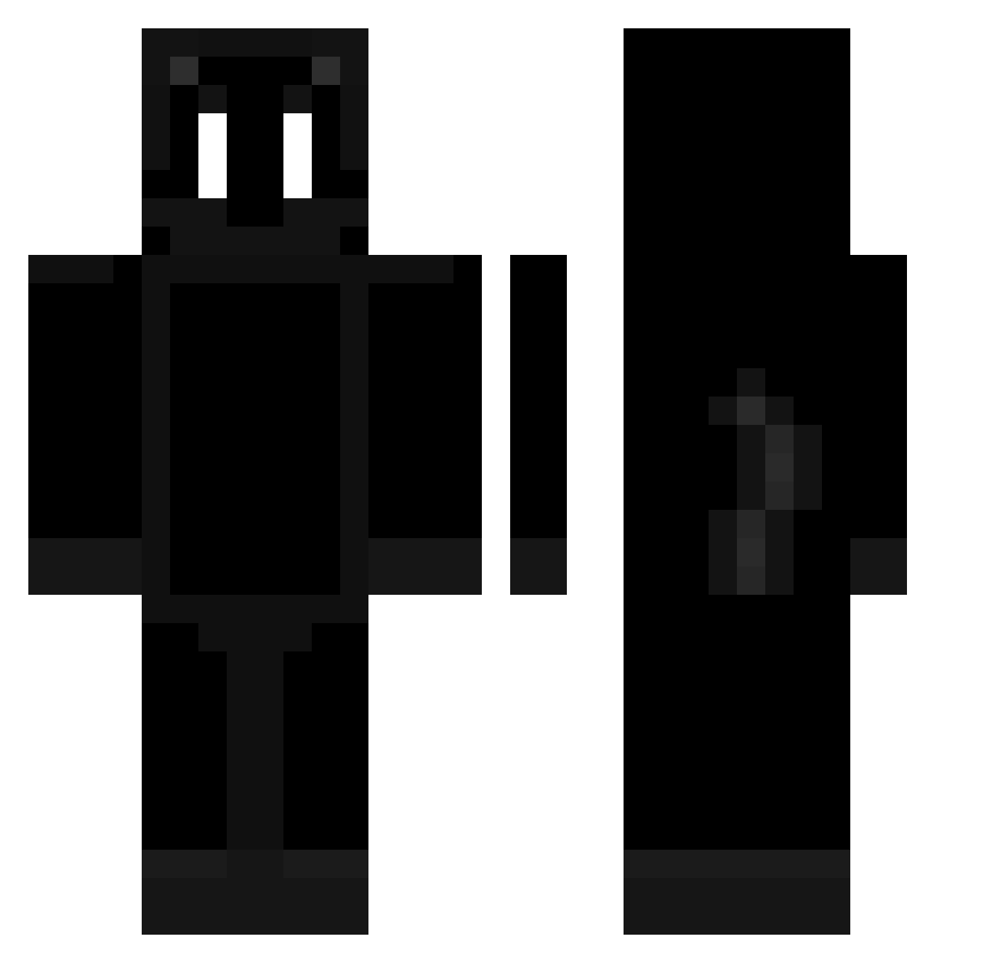 Grinagog Minecraft skin, front and back view