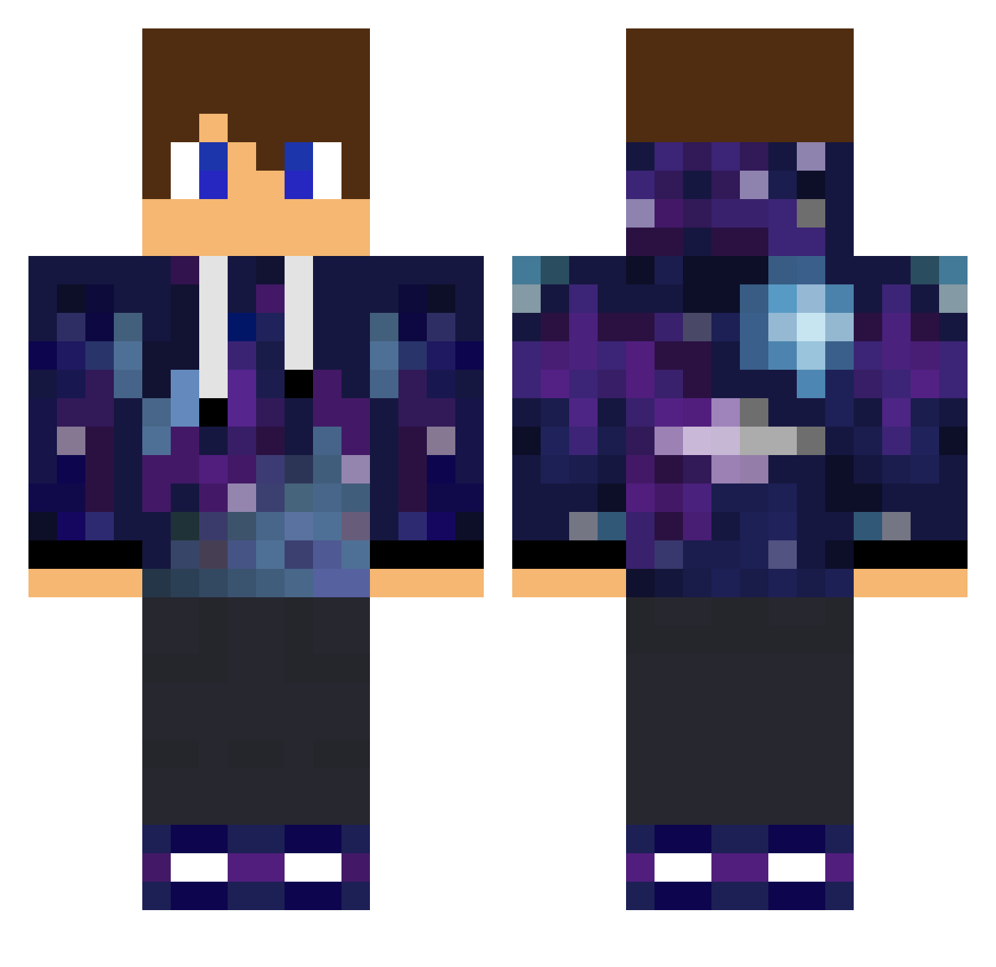 Potful Minecraft skin, front and back view