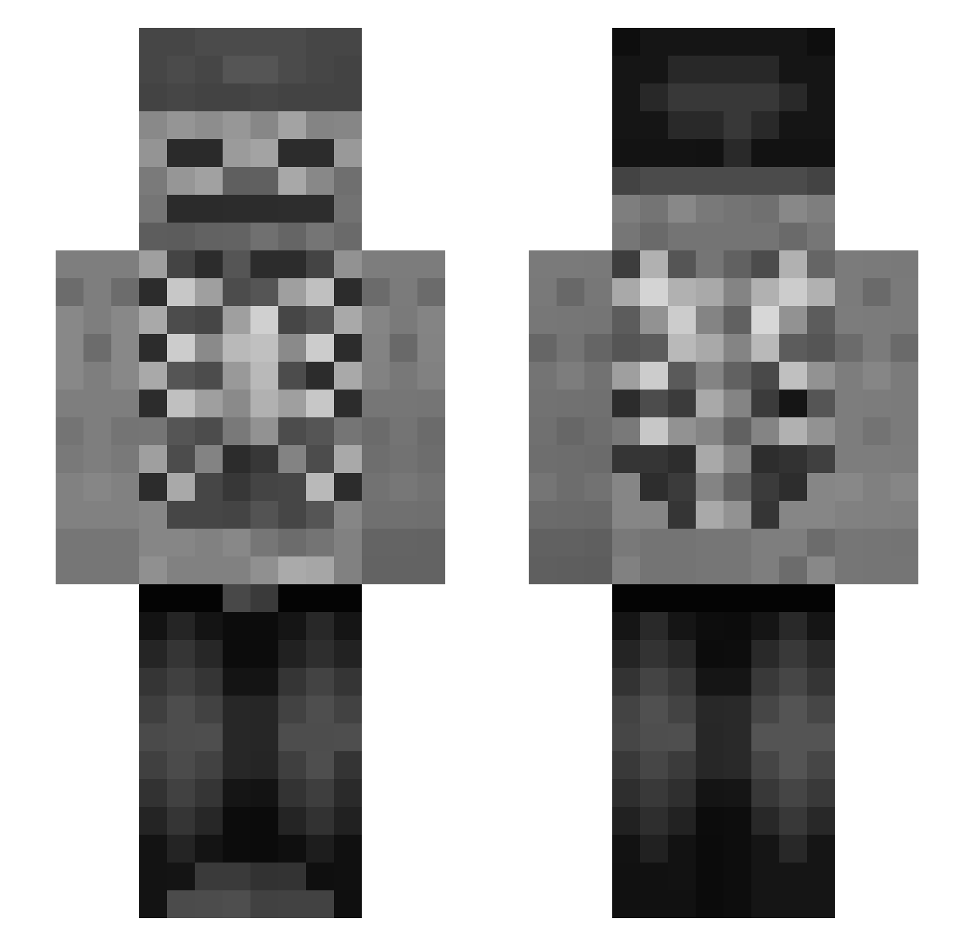 The_Skeleton7bd1 Minecraft skin, front and back view