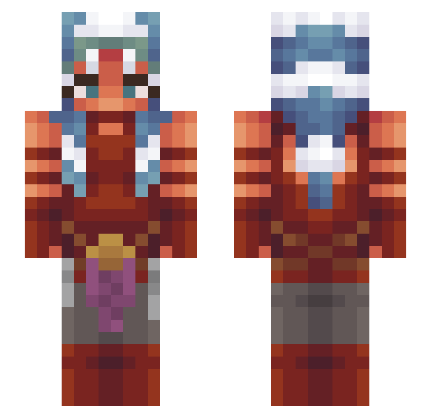 crxnq30 Minecraft skin, front and back view