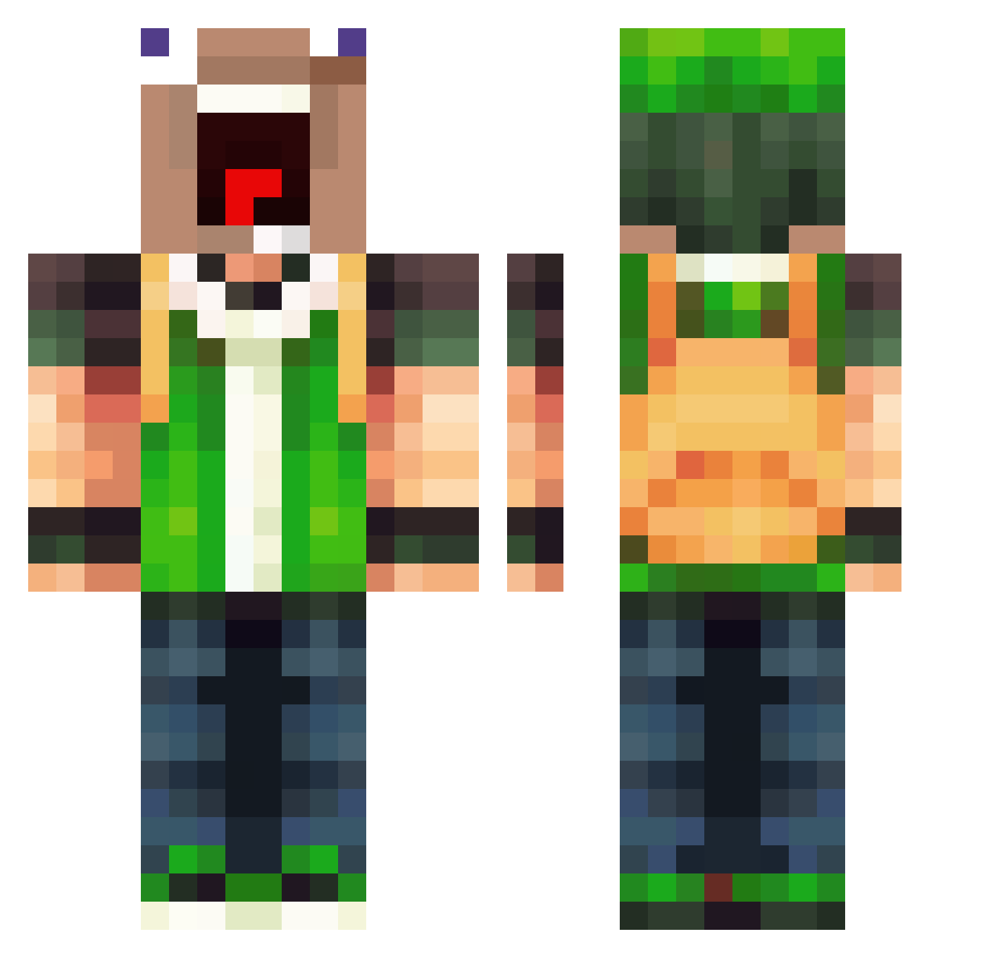 Francometro Minecraft skin, front and back view