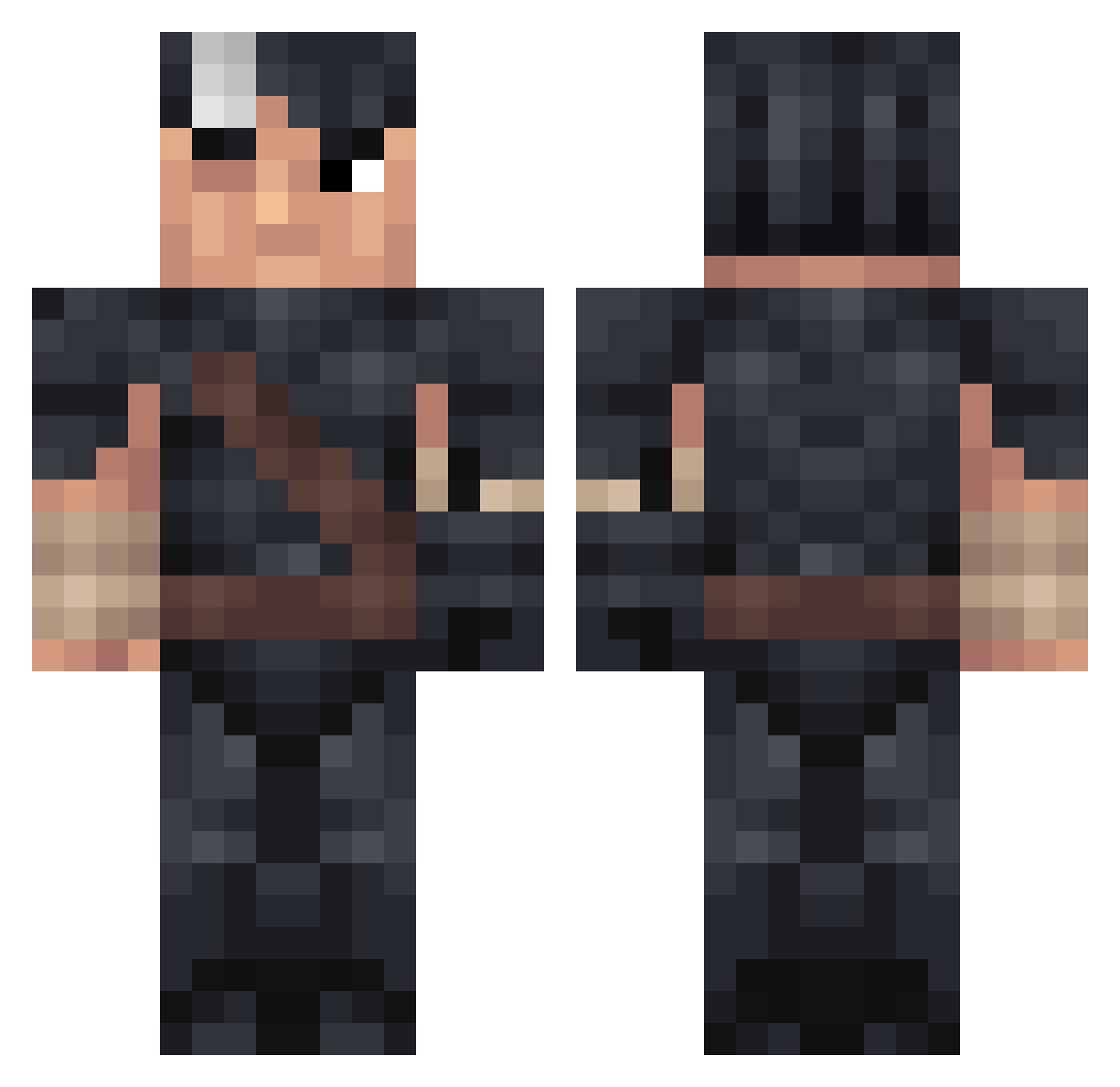 koripi Minecraft skin, front and back view