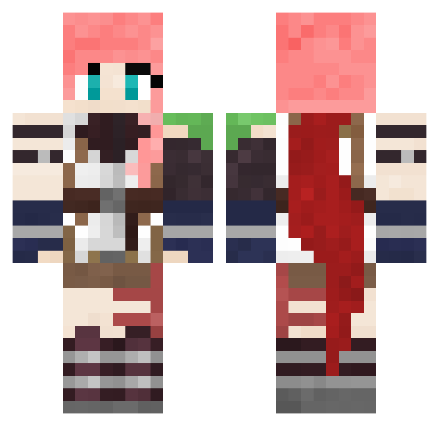dolphinteacup Minecraft skin, front and back view