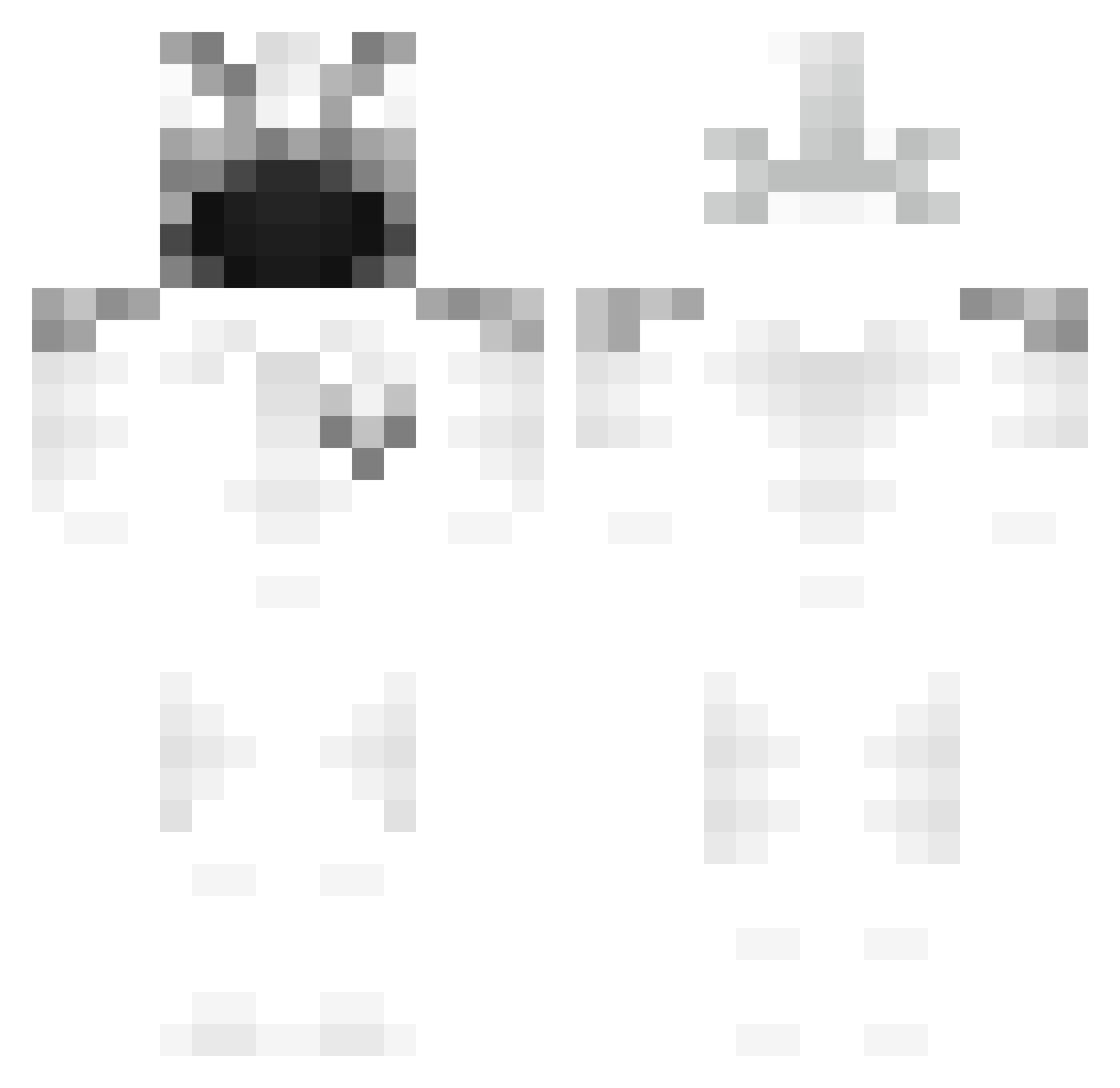Bacterium Minecraft skin, front and back view
