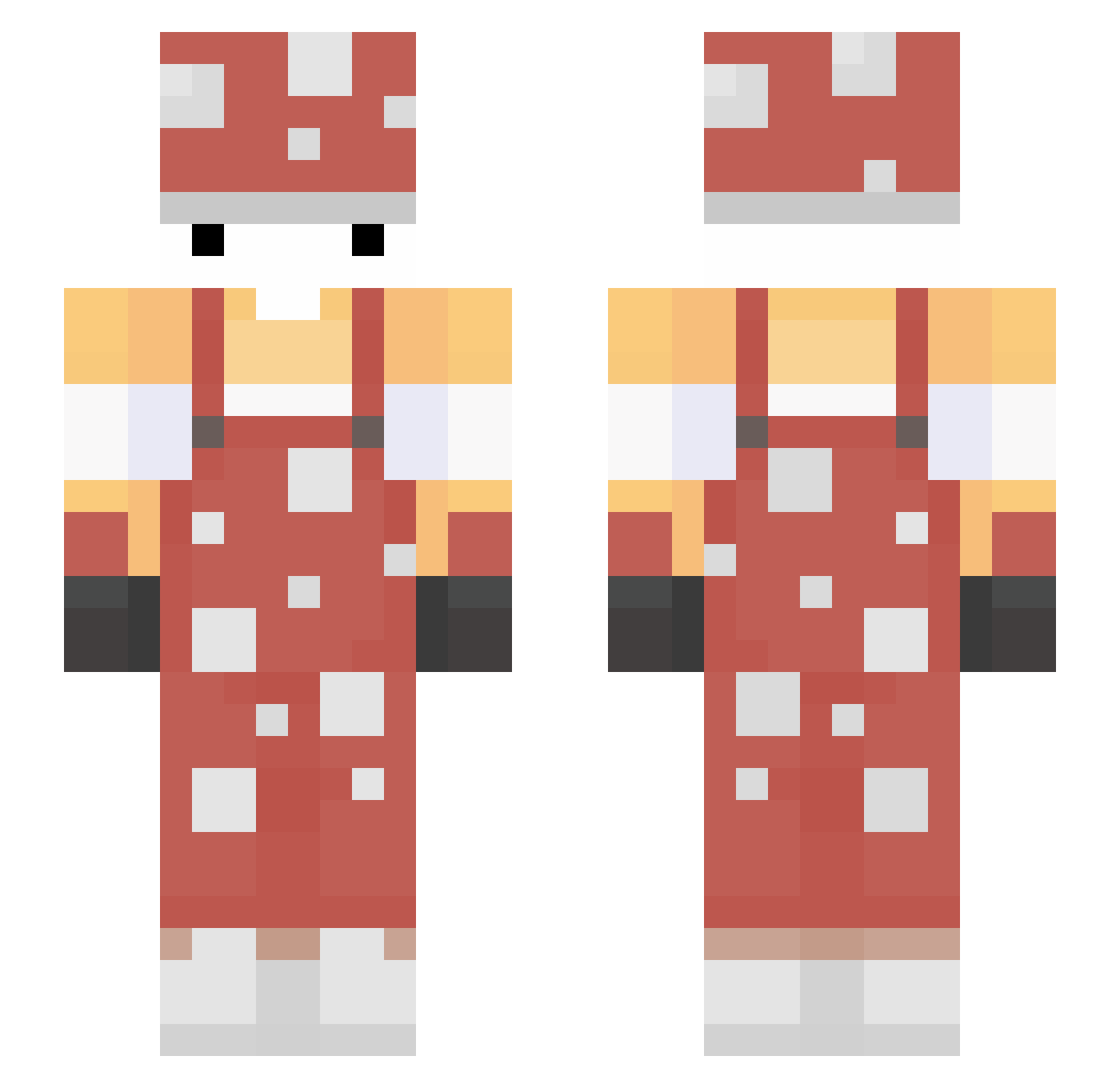 Tyrantish Minecraft skin, front and back view