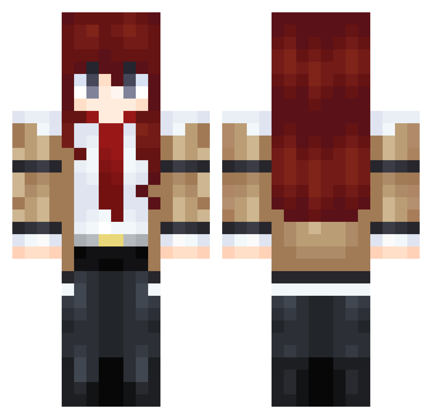 SH1TD0G Minecraft skin, front and back view