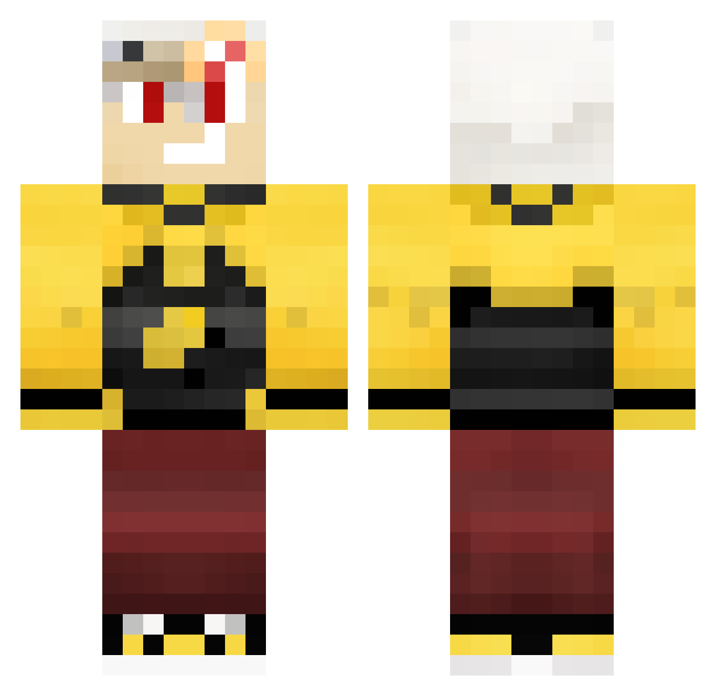 Waddling Minecraft skin, front and back view