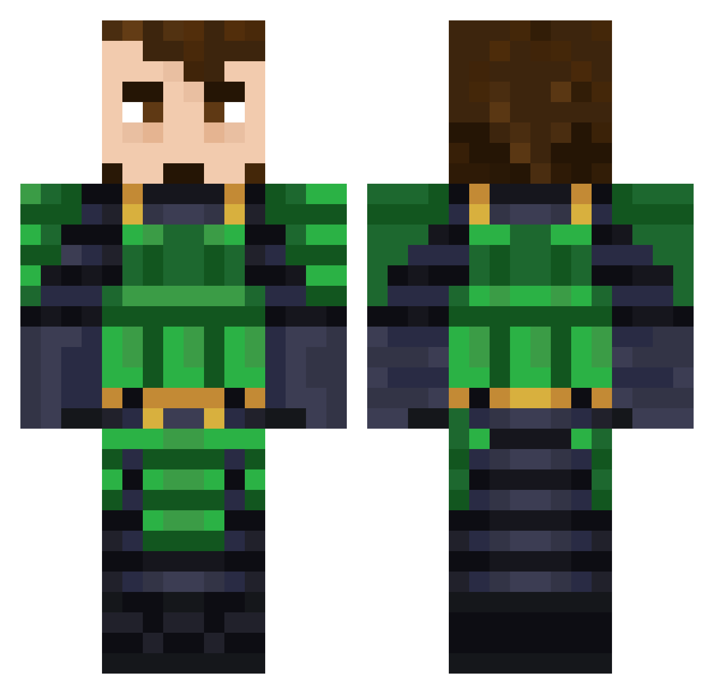 Fetid_Battler Minecraft skin, front and back view