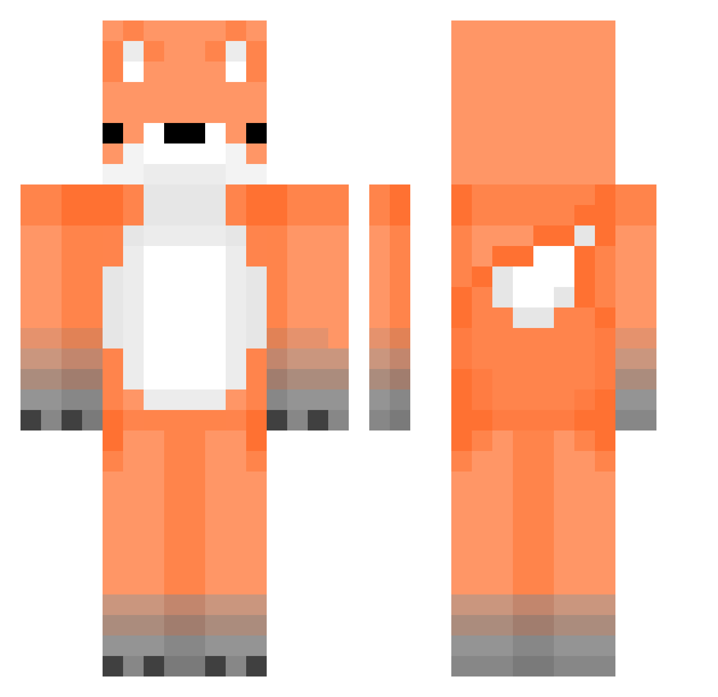 FizzyFangs Minecraft skin, front and back view