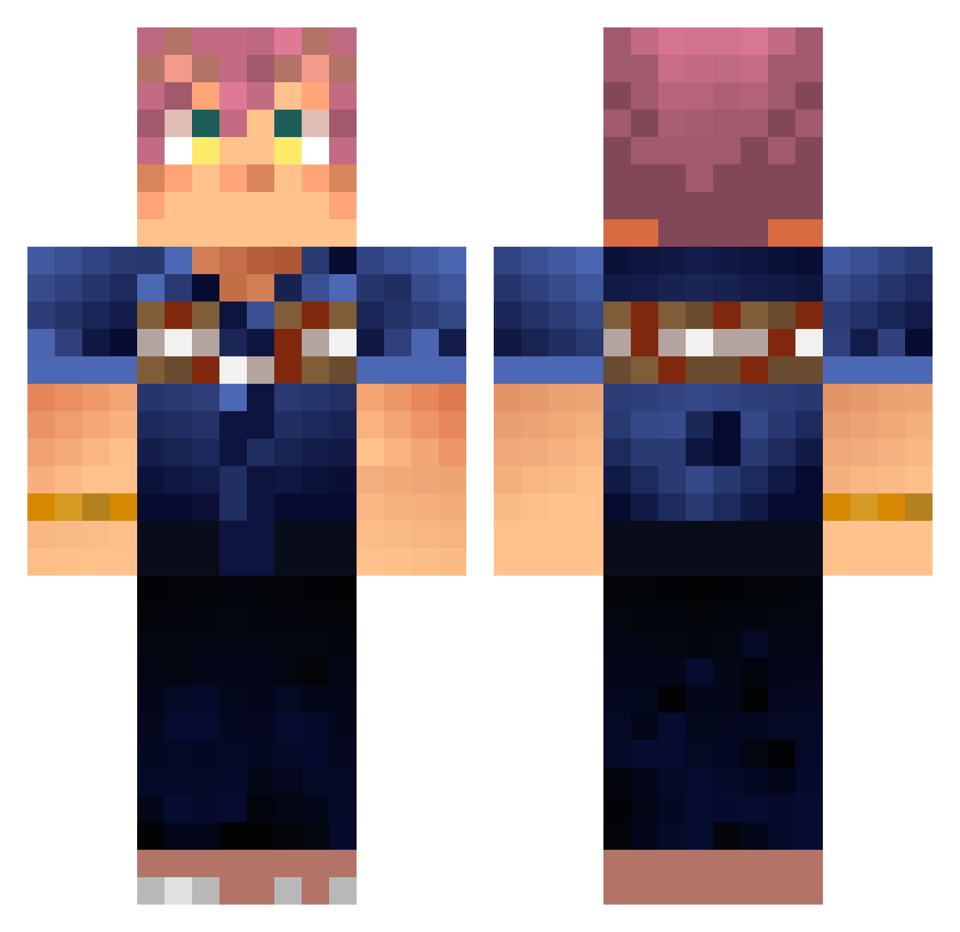 DogGO Minecraft skin, front and back view