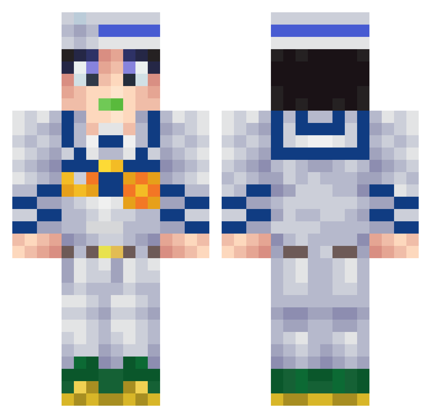 AssJesus Minecraft skin, front and back view