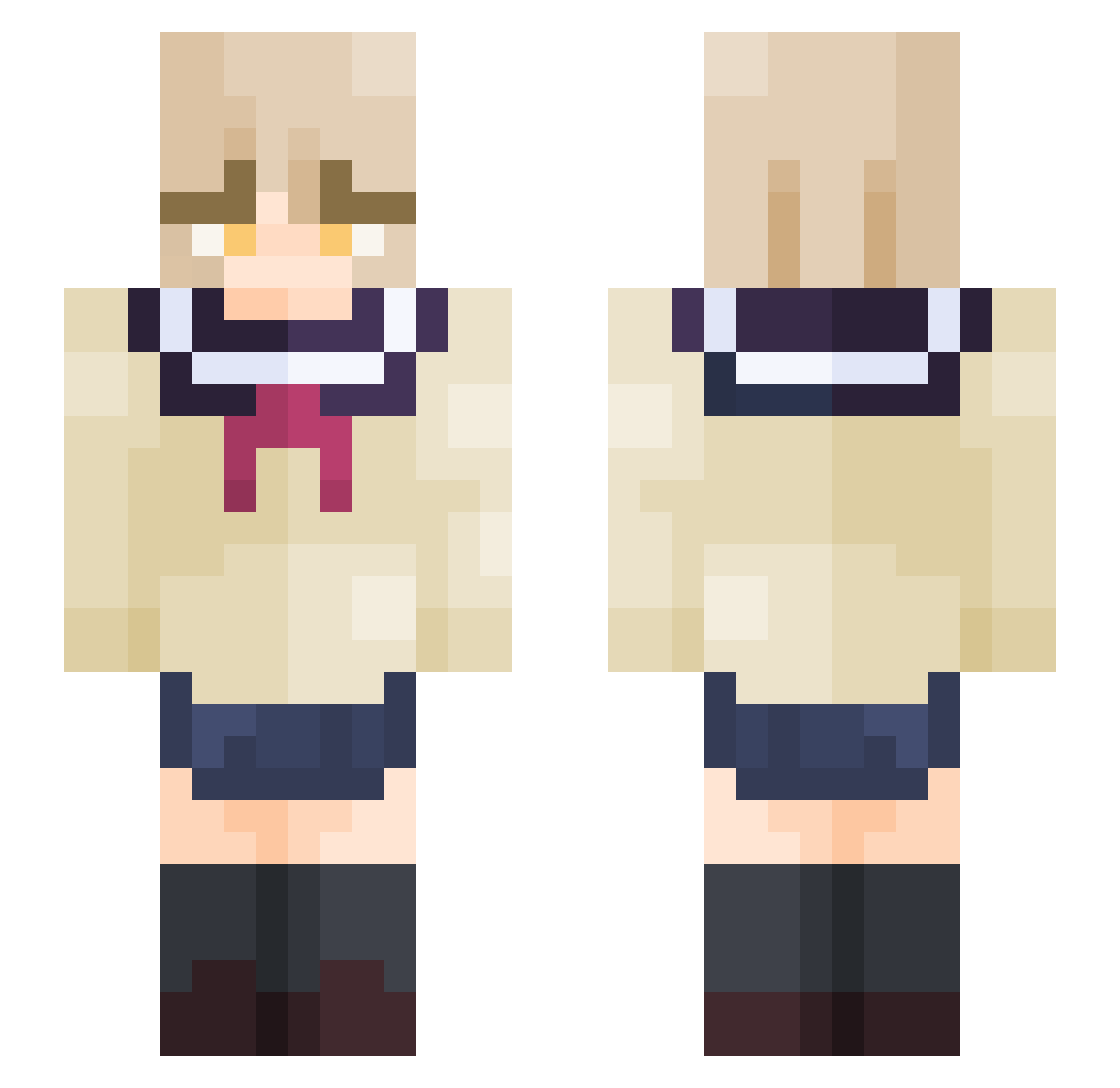 AsbestosSniffer6 Minecraft skin, front and back view