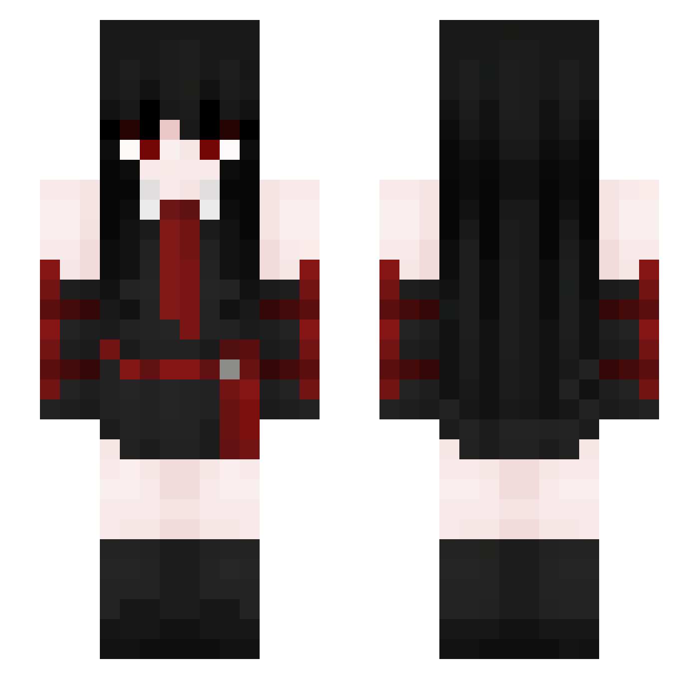 HixQ_ Minecraft skin, front and back view