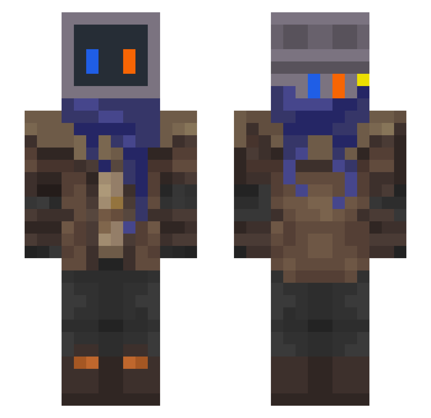 Shurizzy Minecraft skin, front and back view