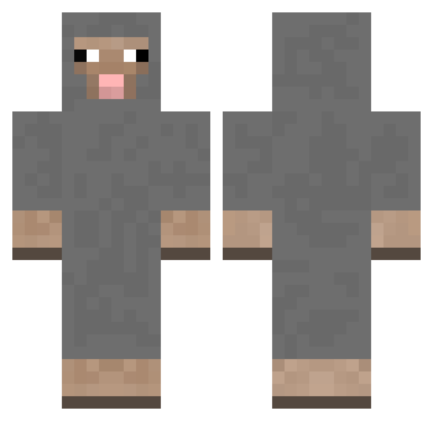 ThunderFry Minecraft skin, front and back view