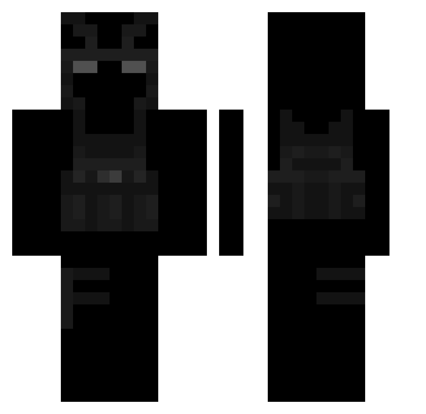 PSLKing Minecraft skin, front and back view
