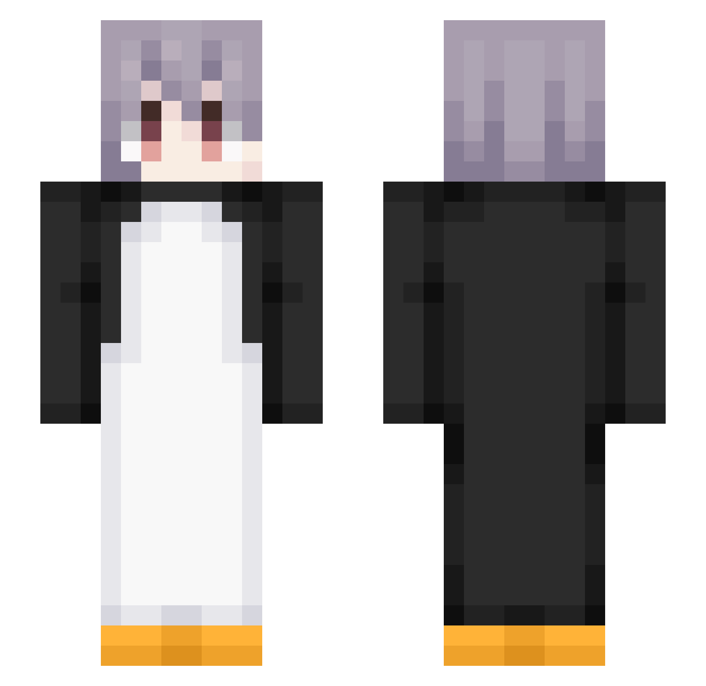xiaozaidawang Minecraft skin, front and back view