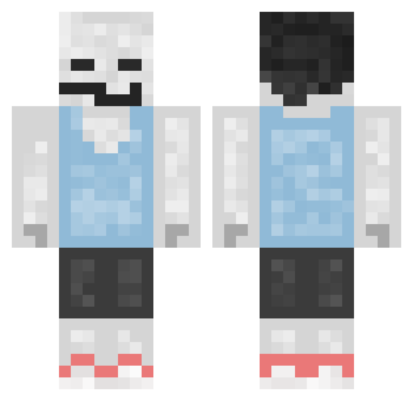 Yanizs Minecraft skin, front and back view