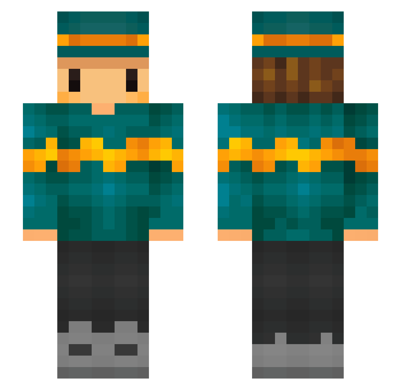 Trvmp Minecraft skin, front and back view