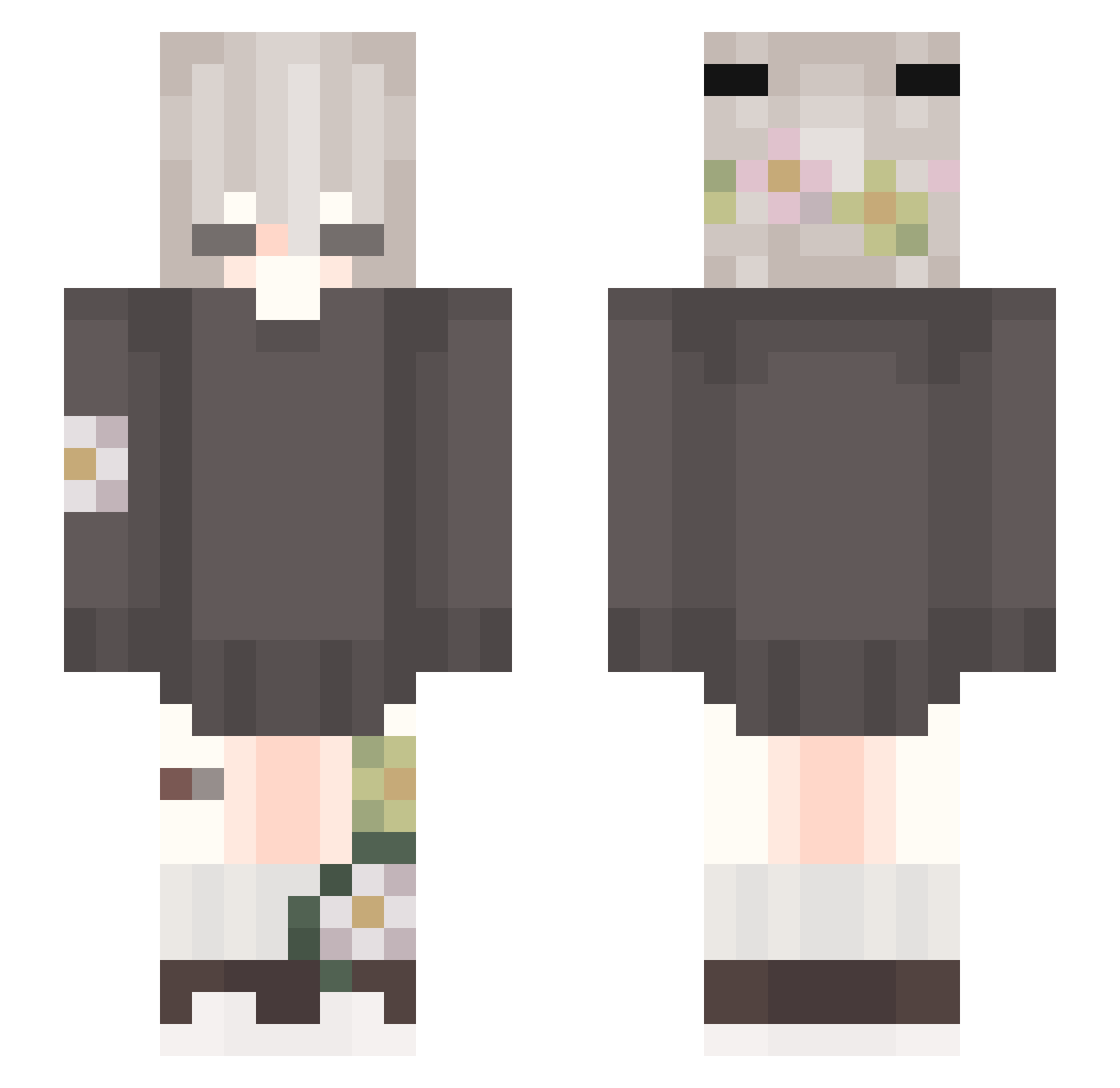 SqdFance Minecraft skin, front and back view