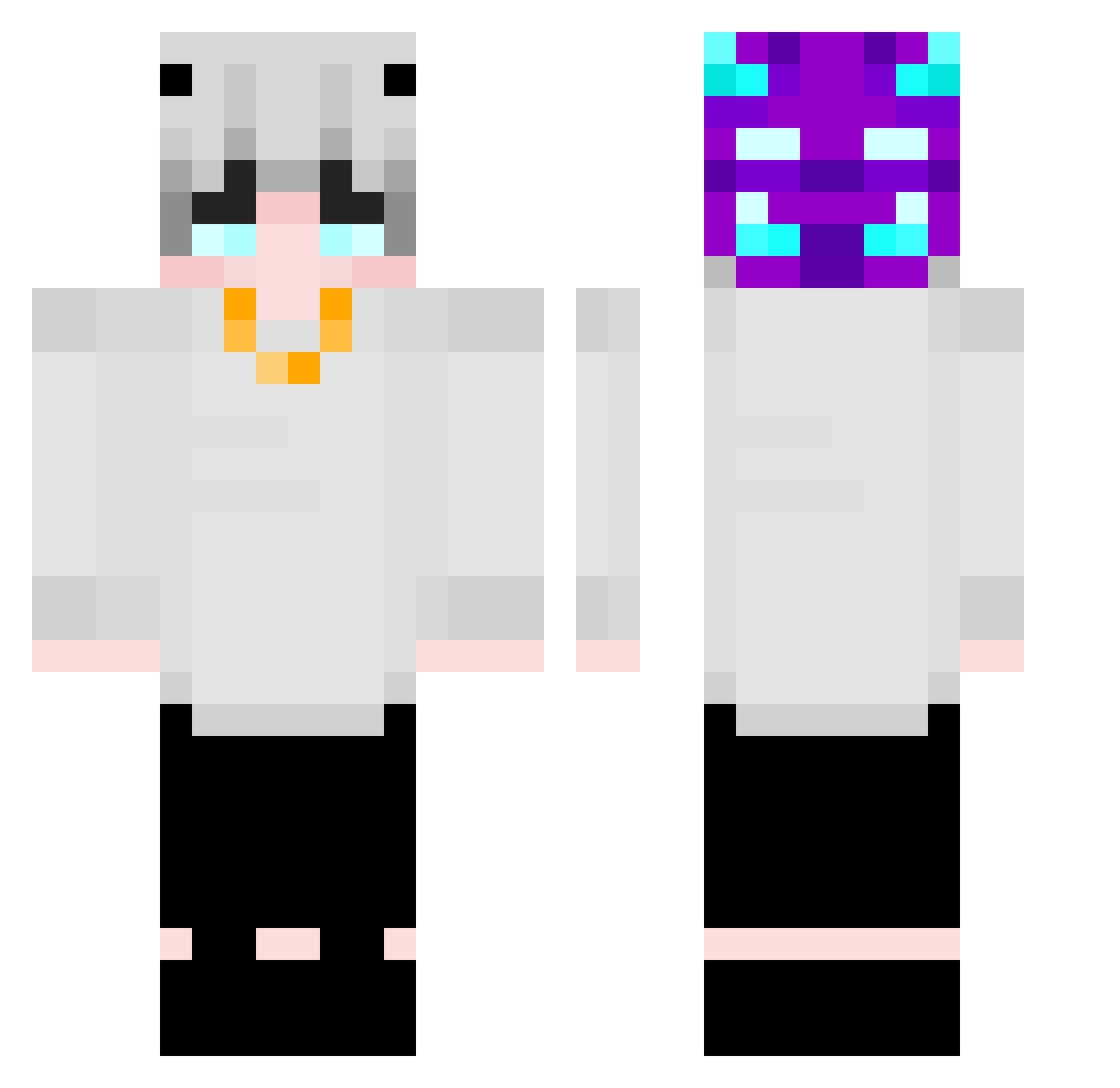 Nadineee Minecraft skin, front and back view