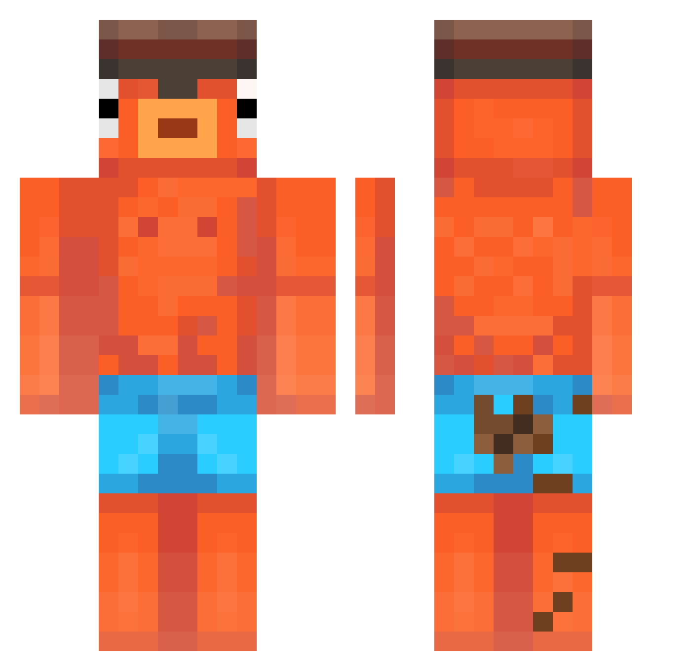 ZabujanyPirat Minecraft skin, front and back view