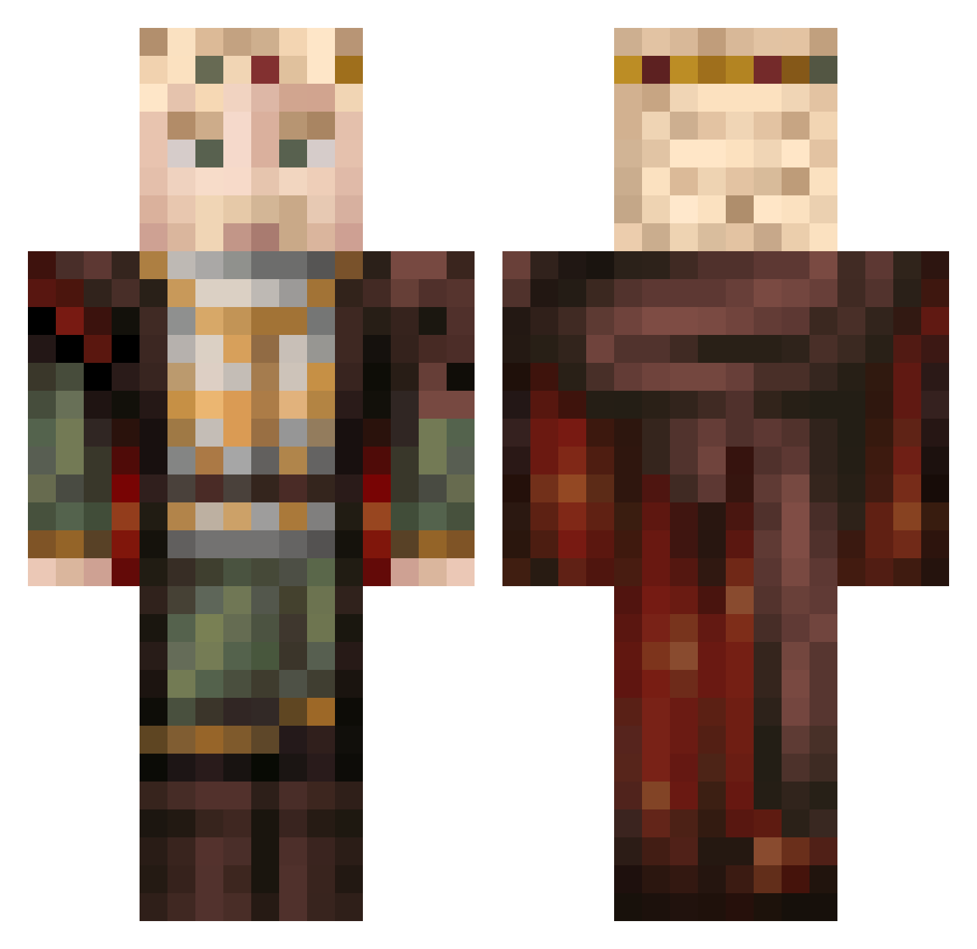 Norw1ck Minecraft skin, front and back view