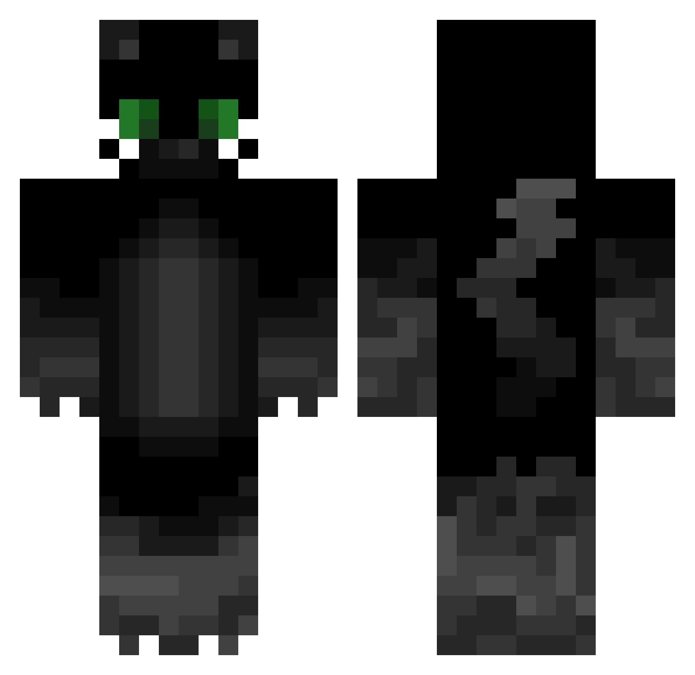 Batsmen Minecraft skin, front and back view