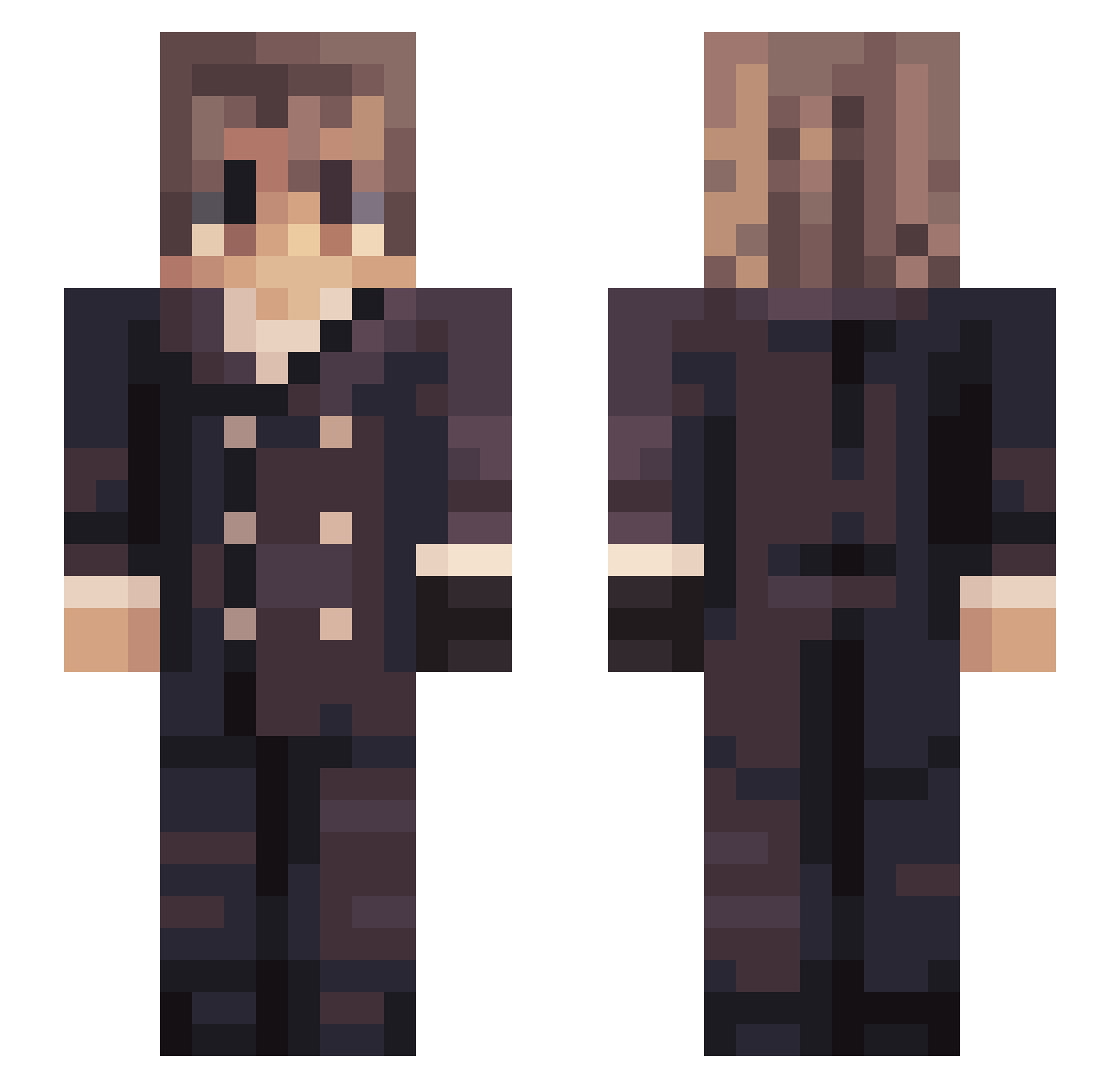 andrew0POV Minecraft skin, front and back view