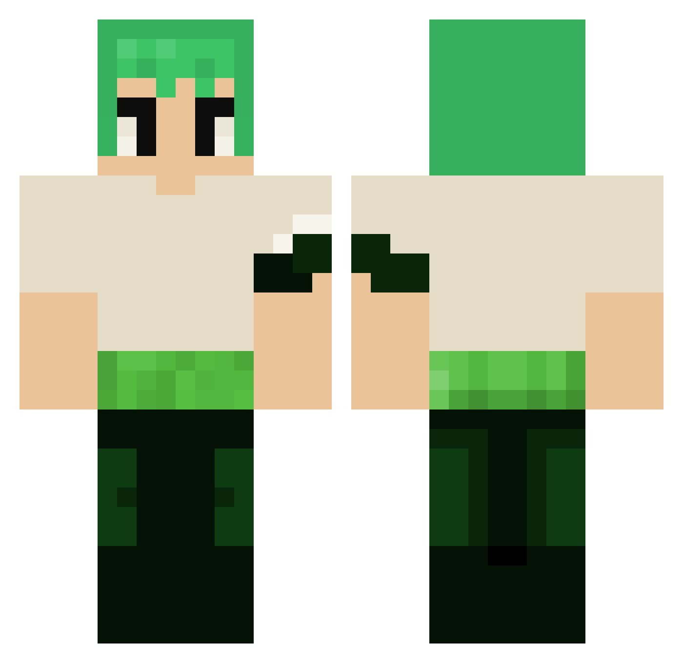 ConstructionWork Minecraft skin, front and back view