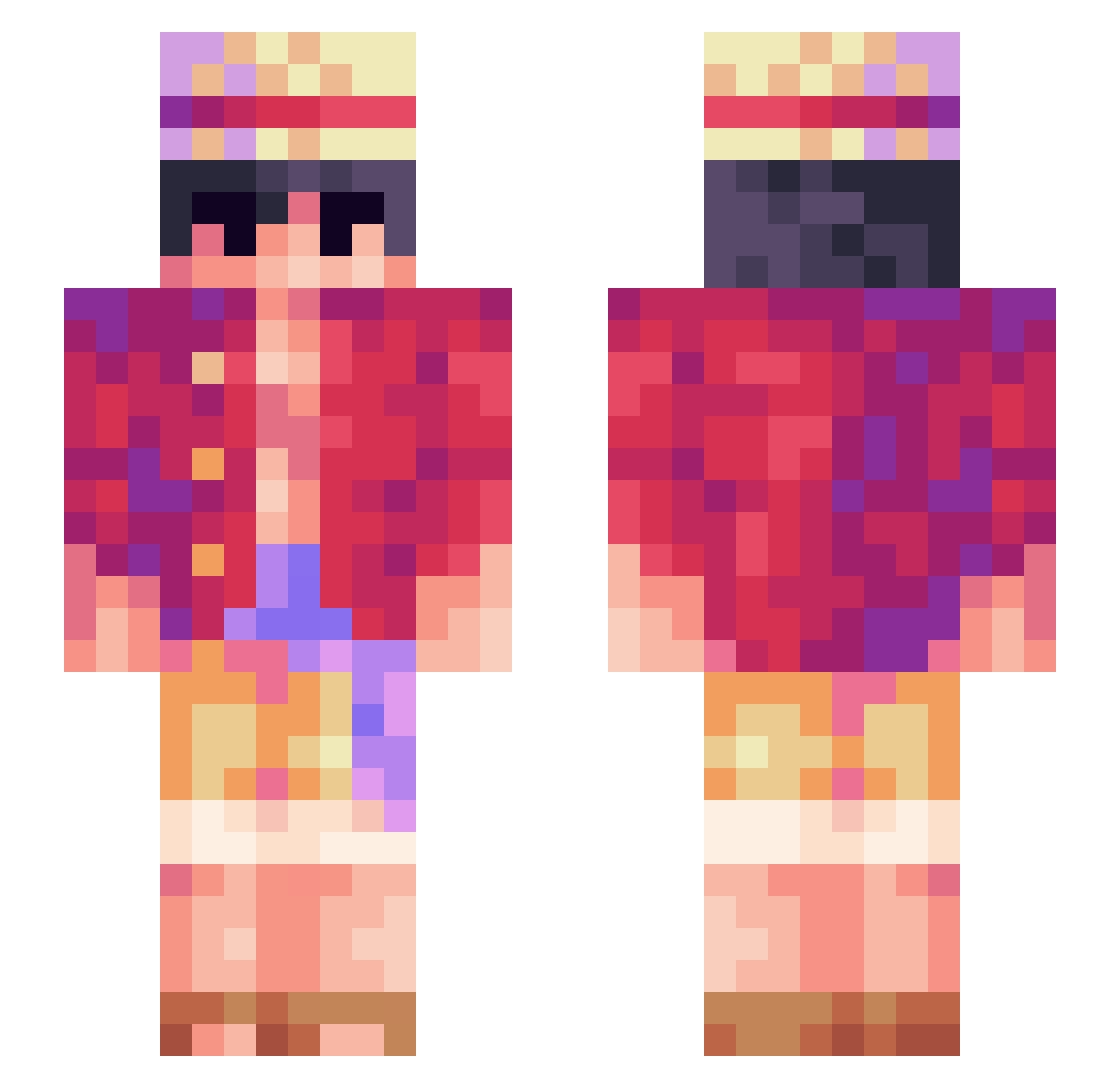alsaa_ Minecraft skin, front and back view