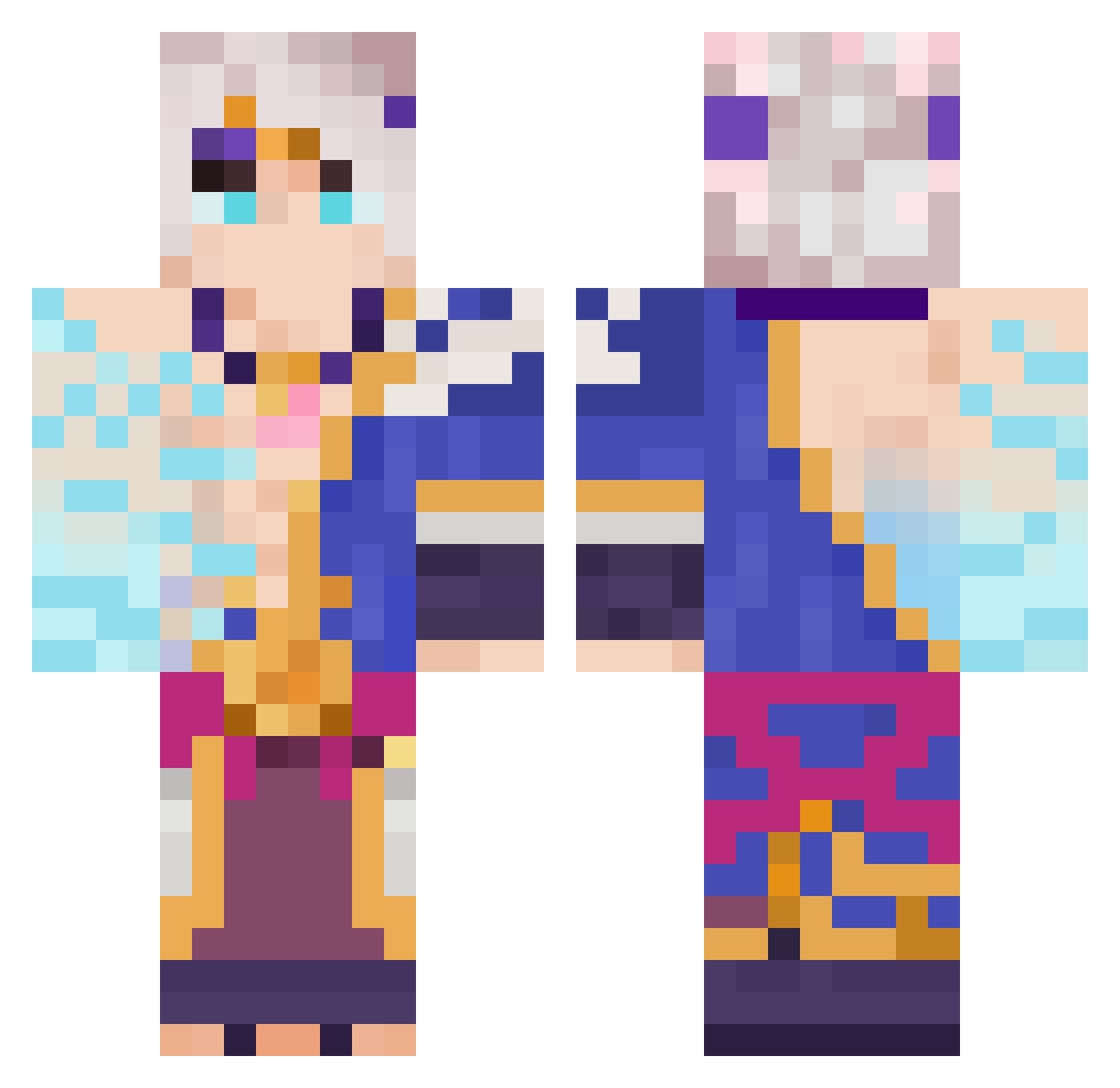 Rhongo Minecraft skin, front and back view