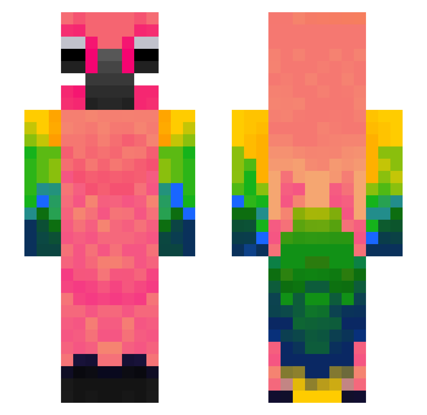 Rumal Minecraft skin, front and back view