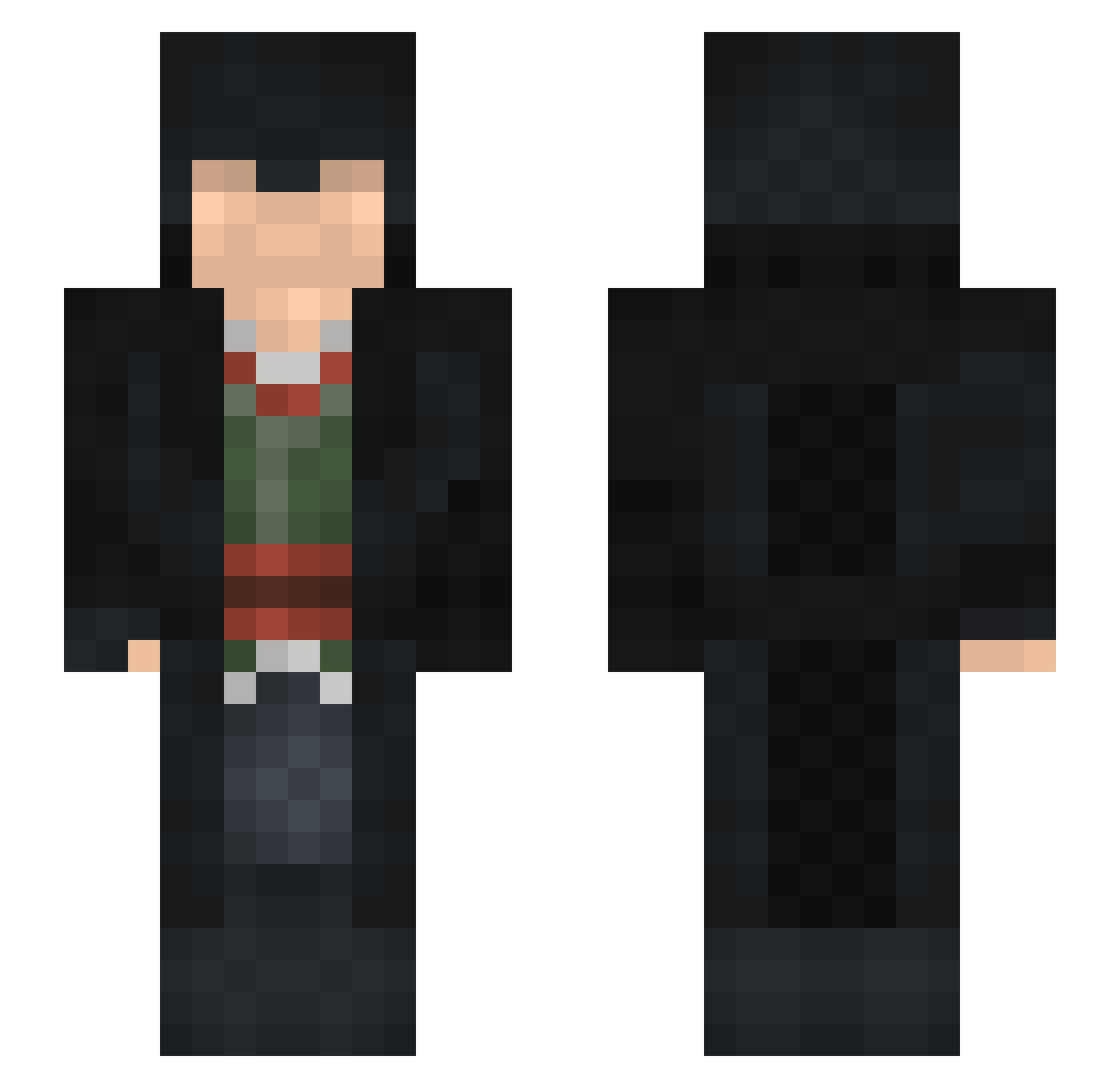 Bene361 Minecraft skin, front and back view
