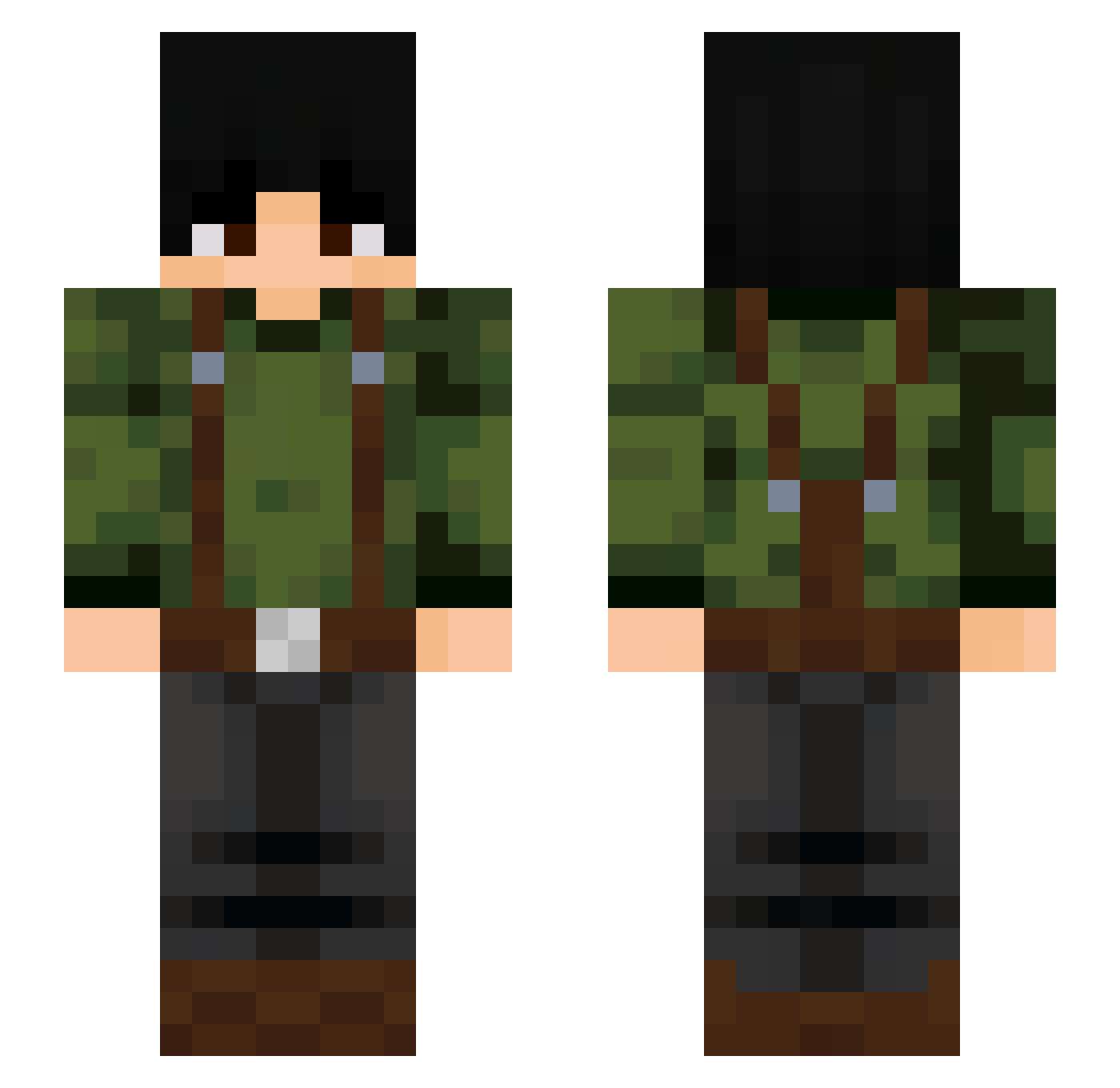 Samphantom88 Minecraft skin, front and back view