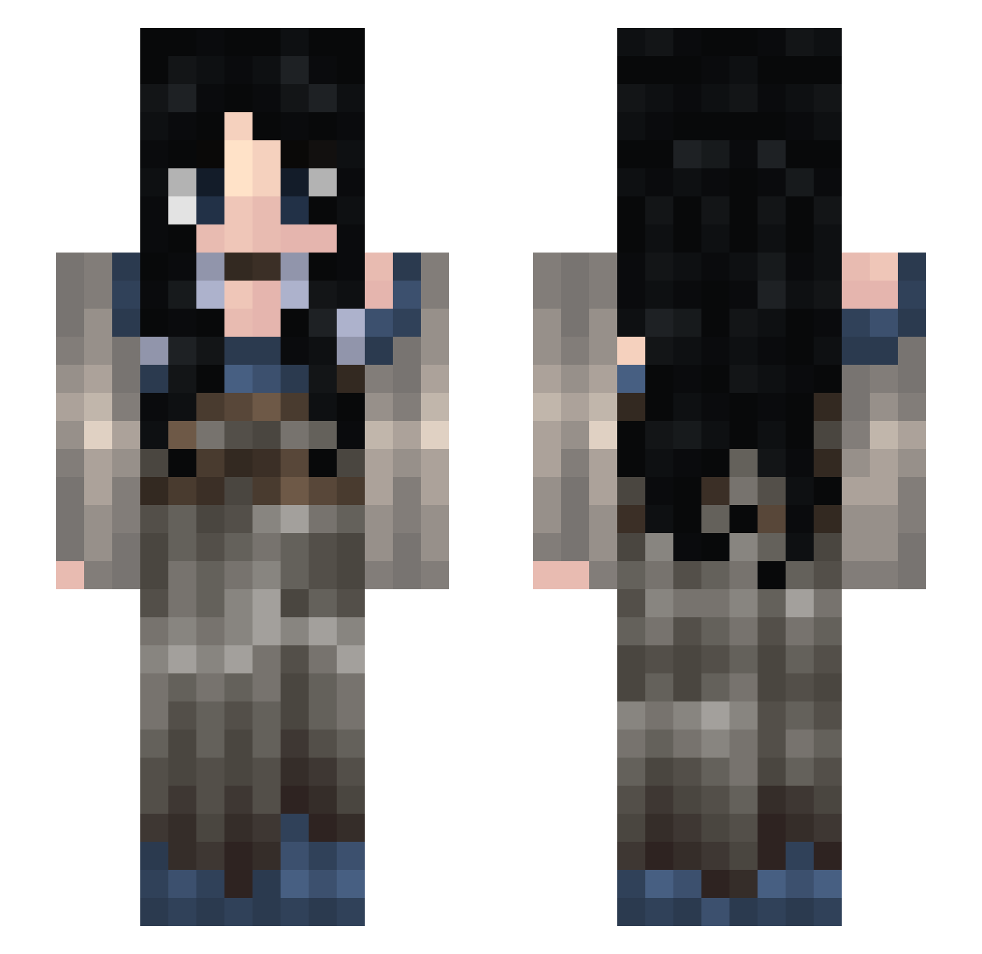reallydontcareok Minecraft skin, front and back view