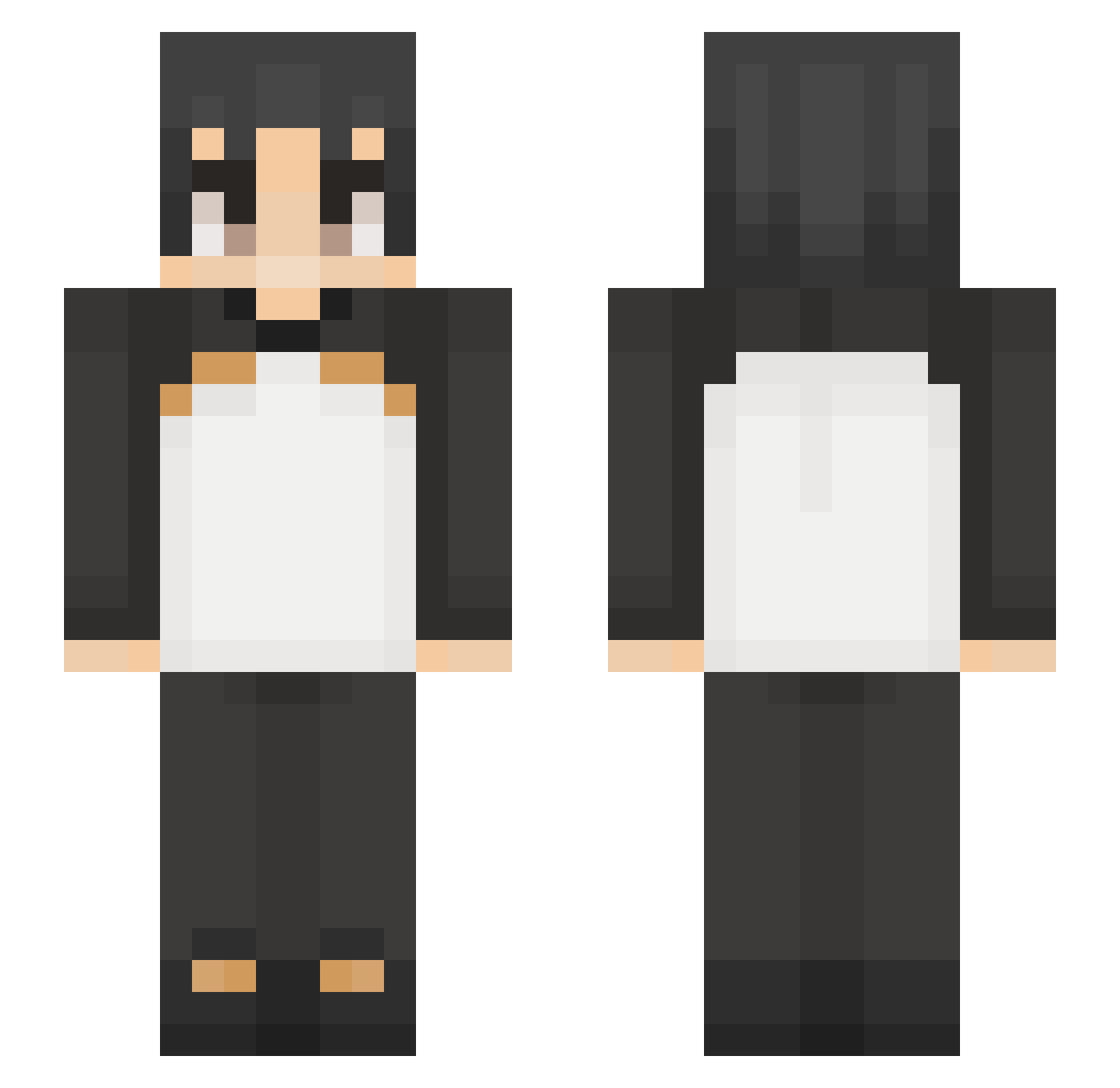 Zeinth Minecraft skin, front and back view