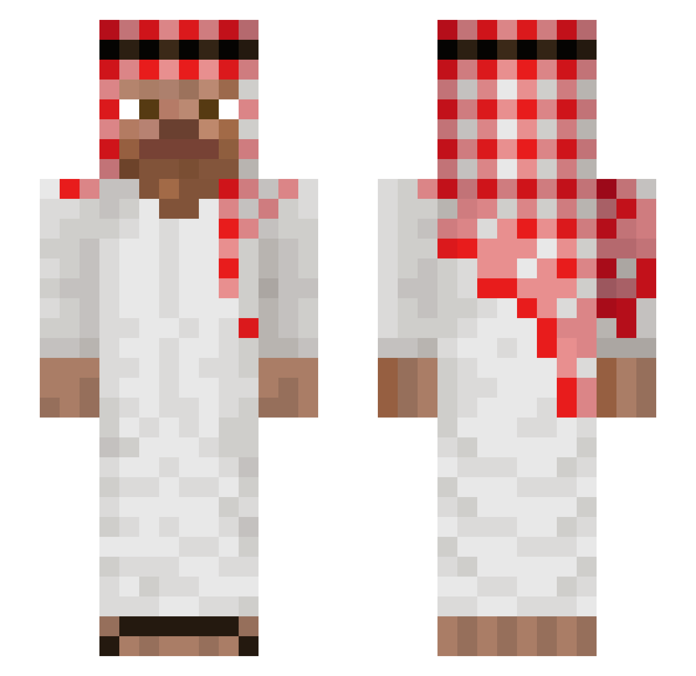 2kolos Minecraft skin, front and back view