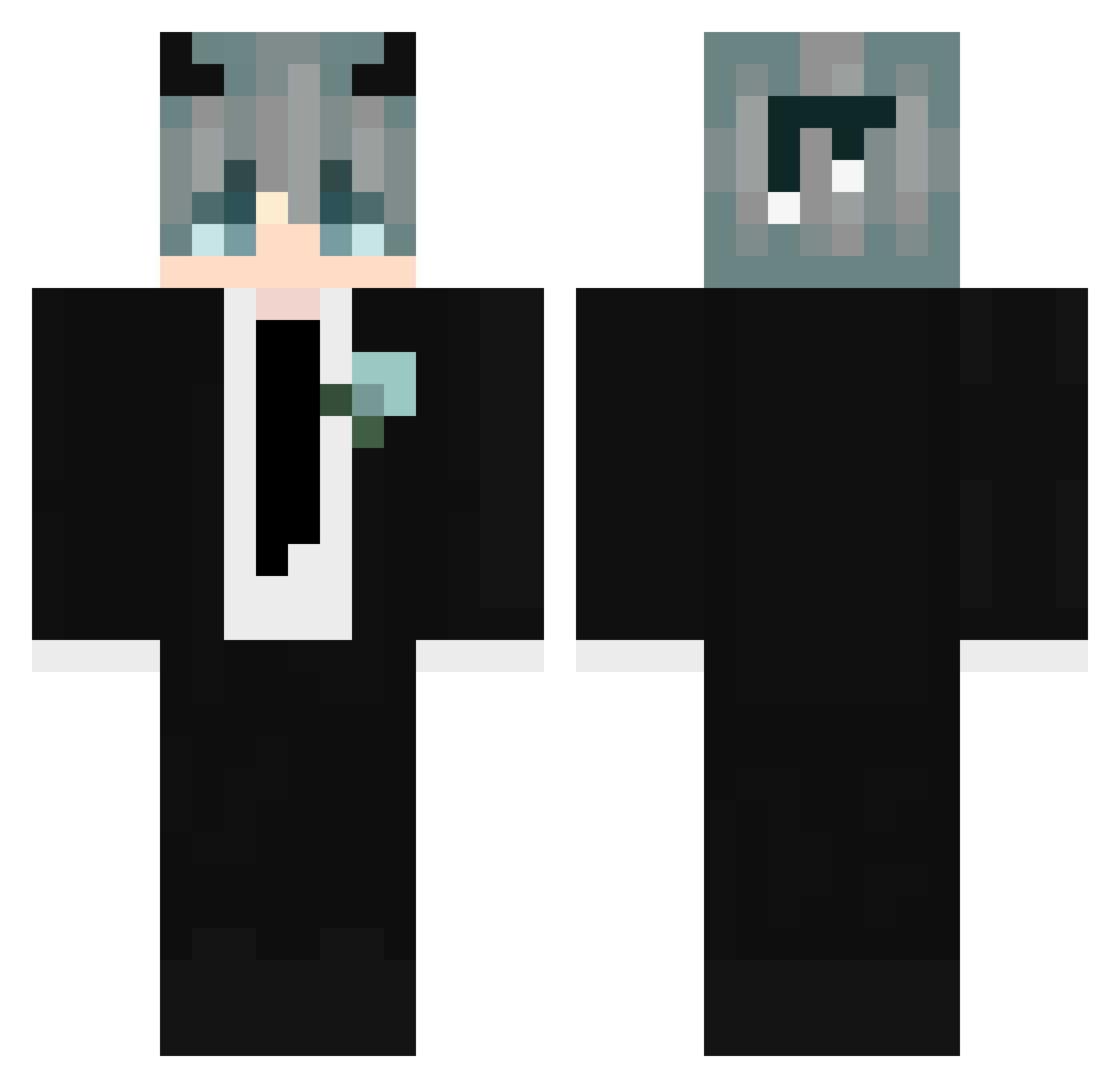 zywo Minecraft skin, front and back view