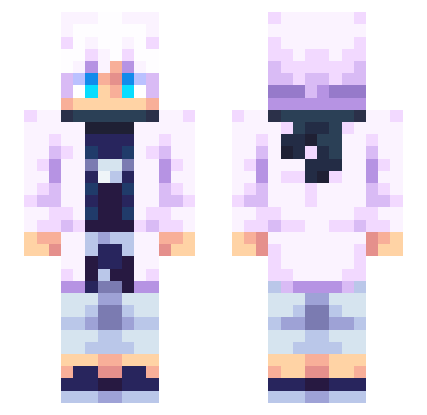 Merixy Minecraft skin, front and back view
