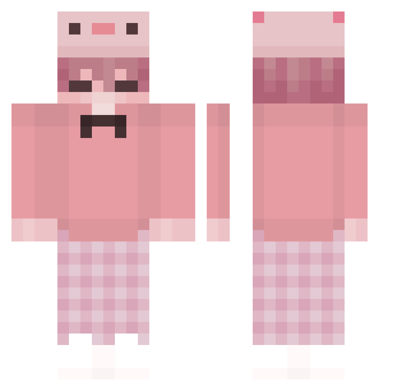 zGnuh Minecraft skin, front and back view