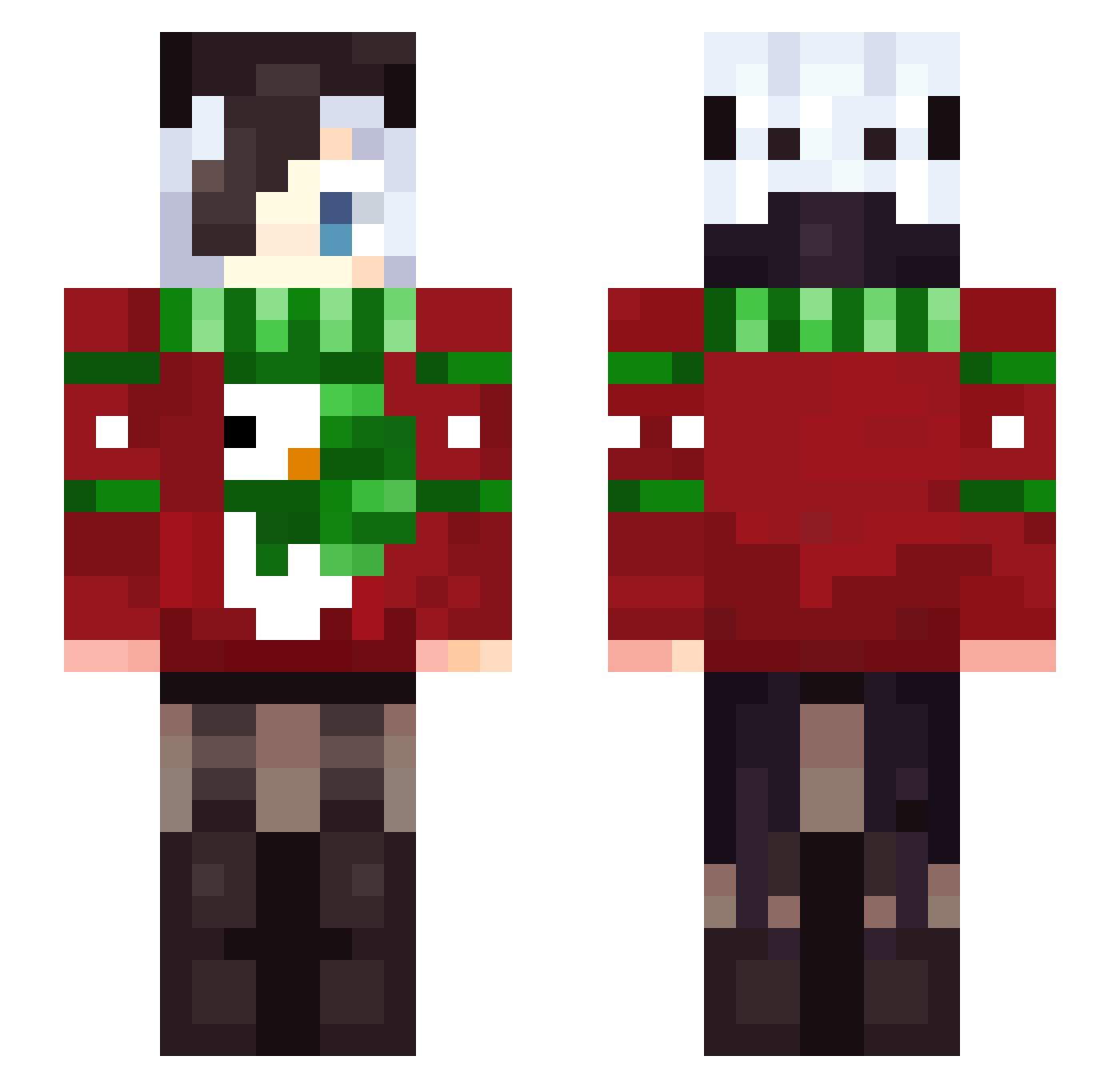 speeddraw Minecraft skin, front and back view