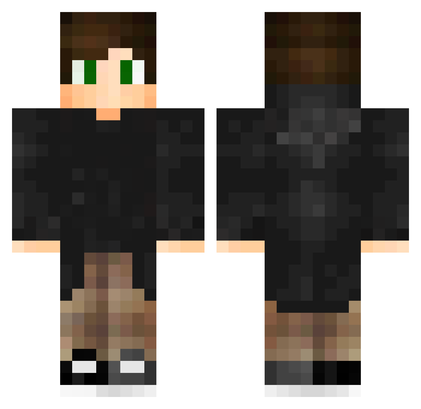 Player0_ Minecraft skin, front and back view