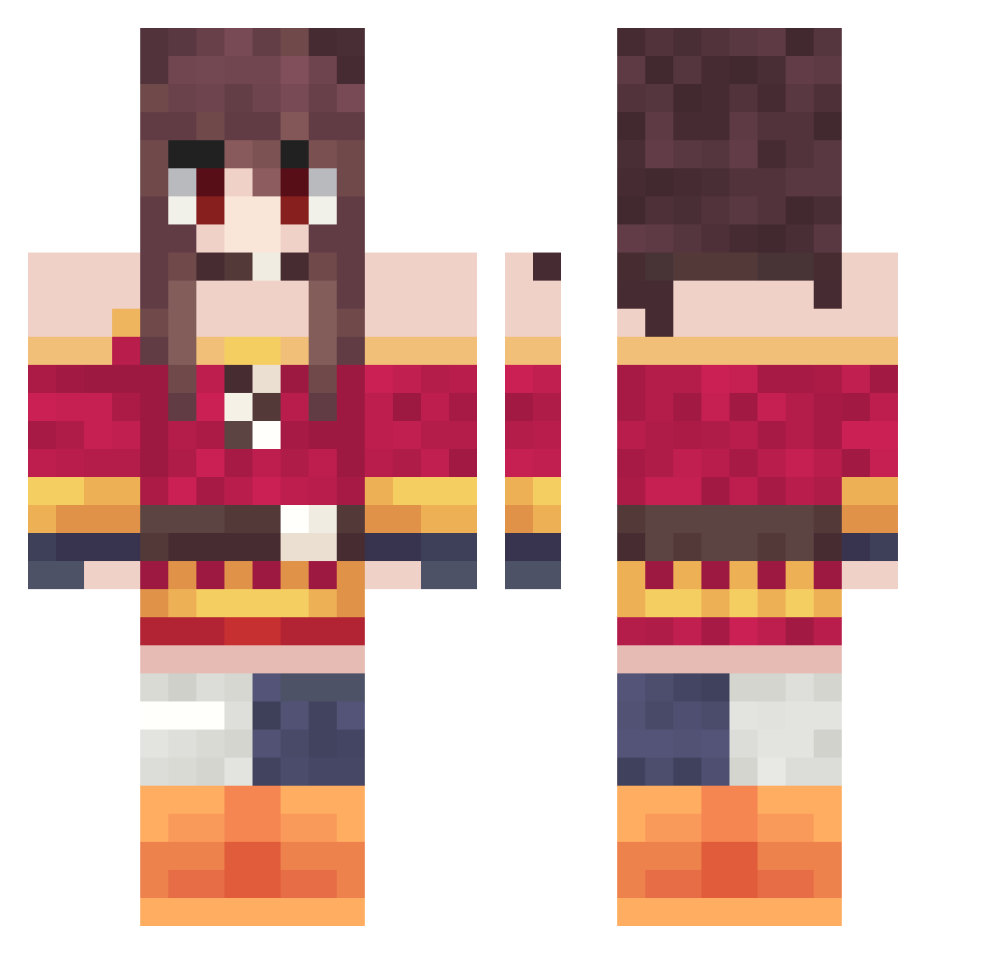 JASDKDK Minecraft skin, front and back view