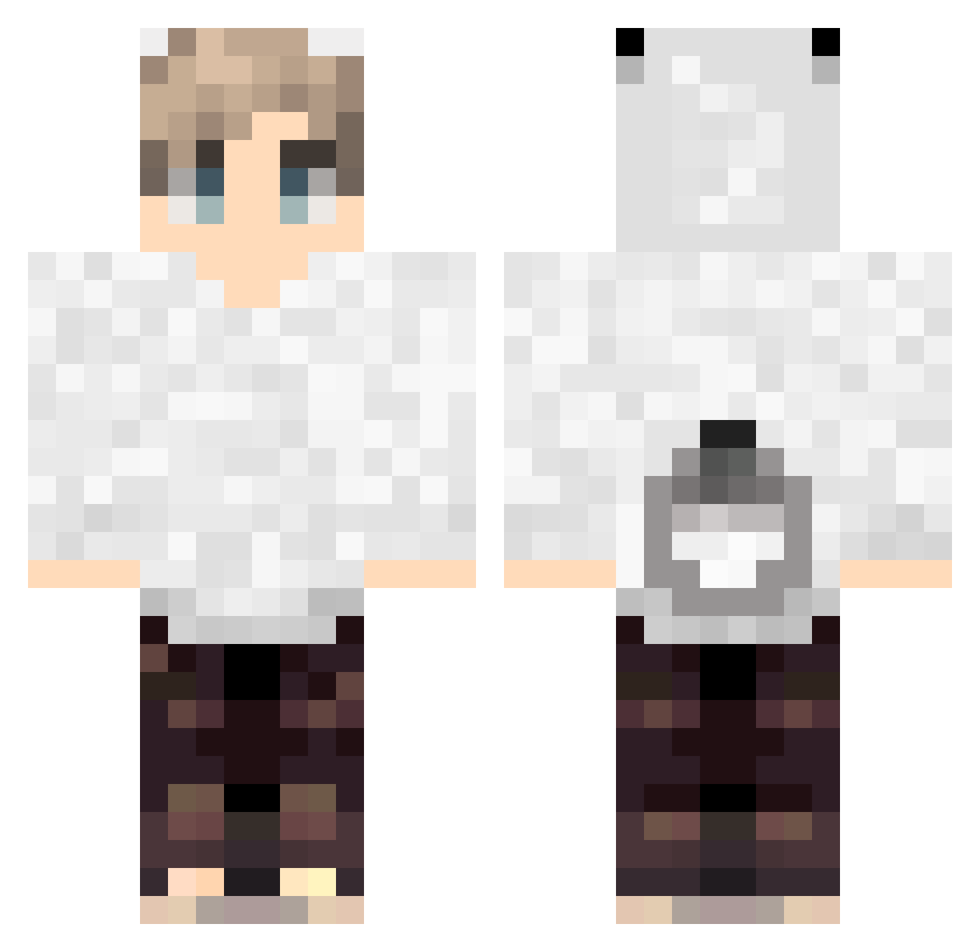 SleepyLynxTFF Minecraft skin, front and back view